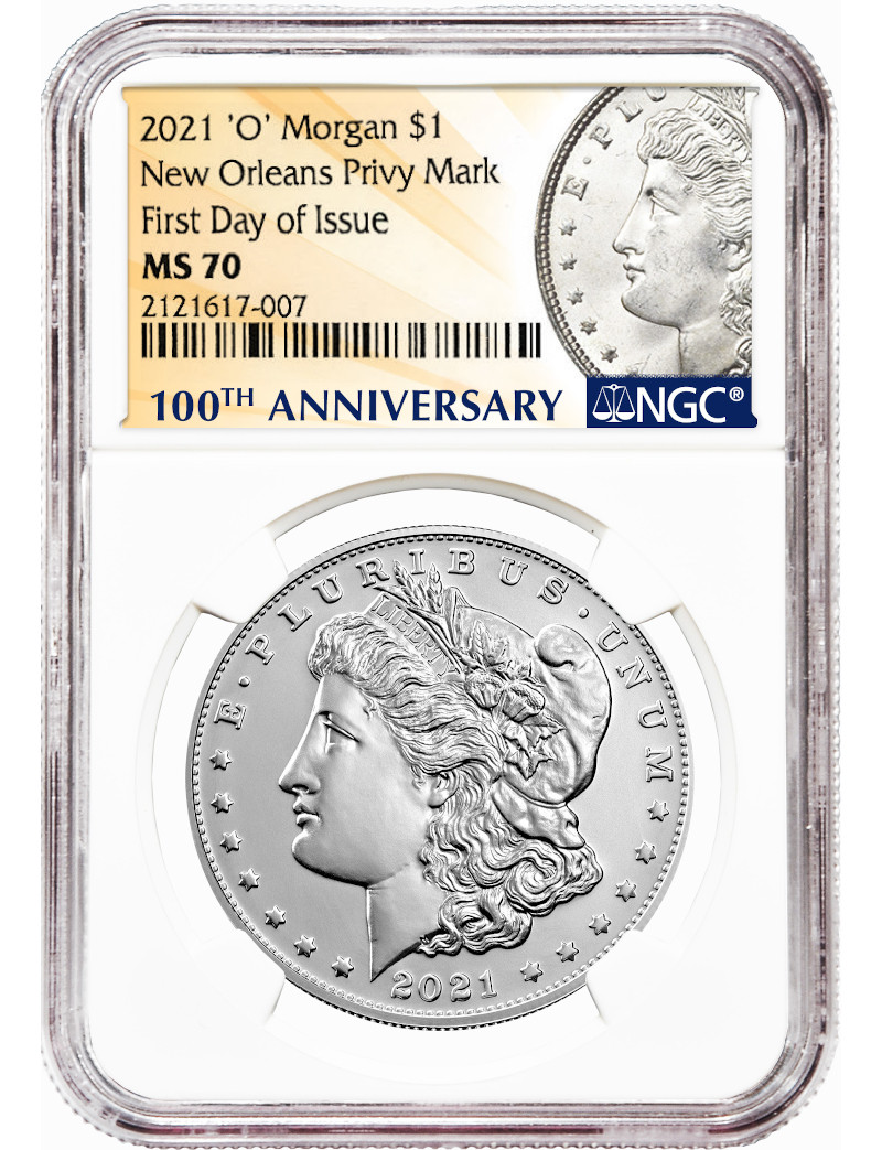 2021-O $1 Morgan Dollar New Orleans Privy Mark FDI NGC MS70 | LCR Coin