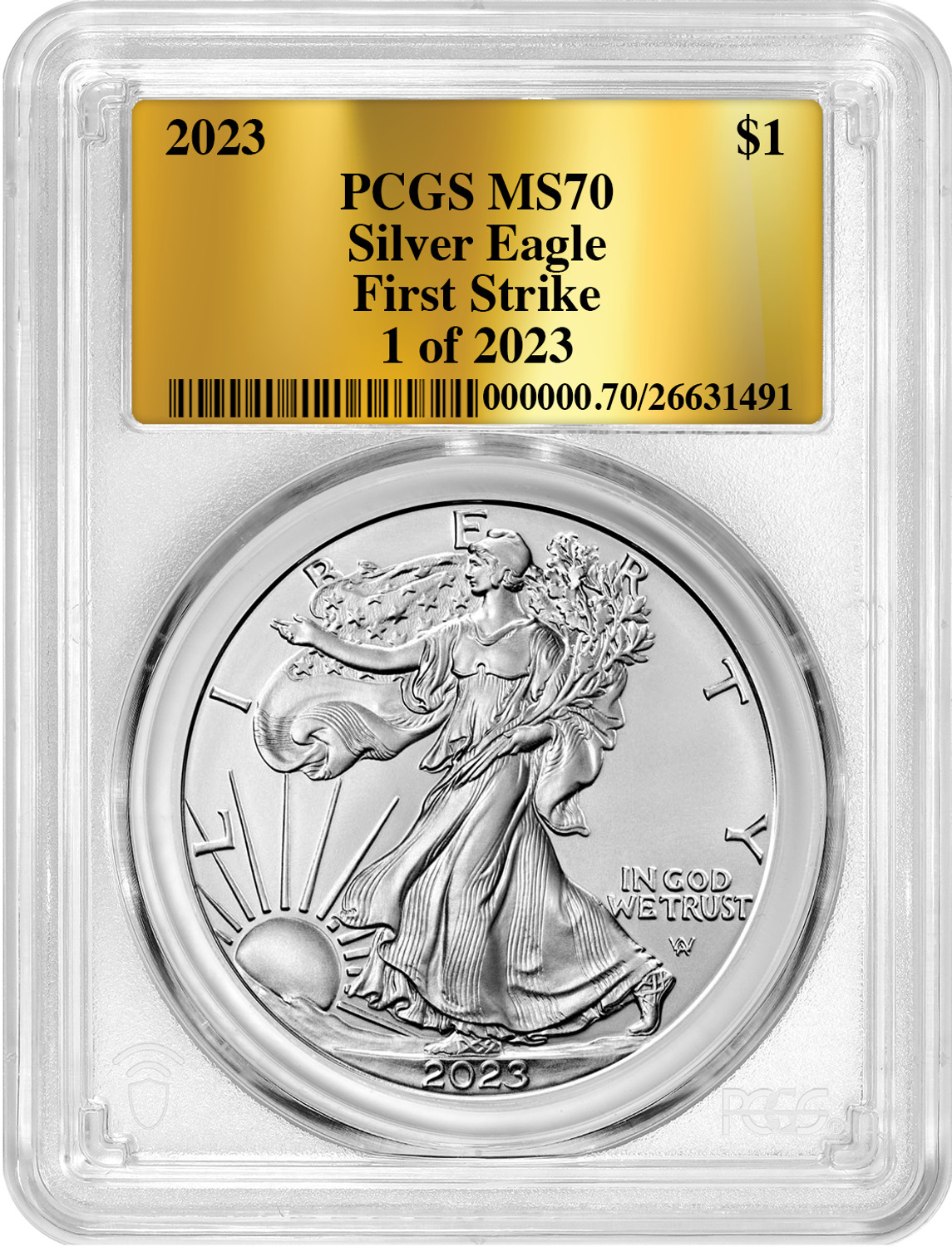 2023 Silver Eagle Special Label 1-2023 First Strike PCGS MS70