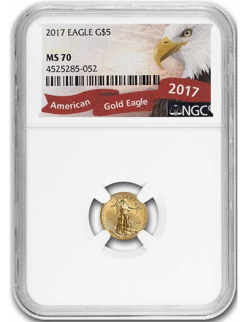 2017 $5 Gold 1/10 Oz American Eagle NGC MS70 | LCR Coin
