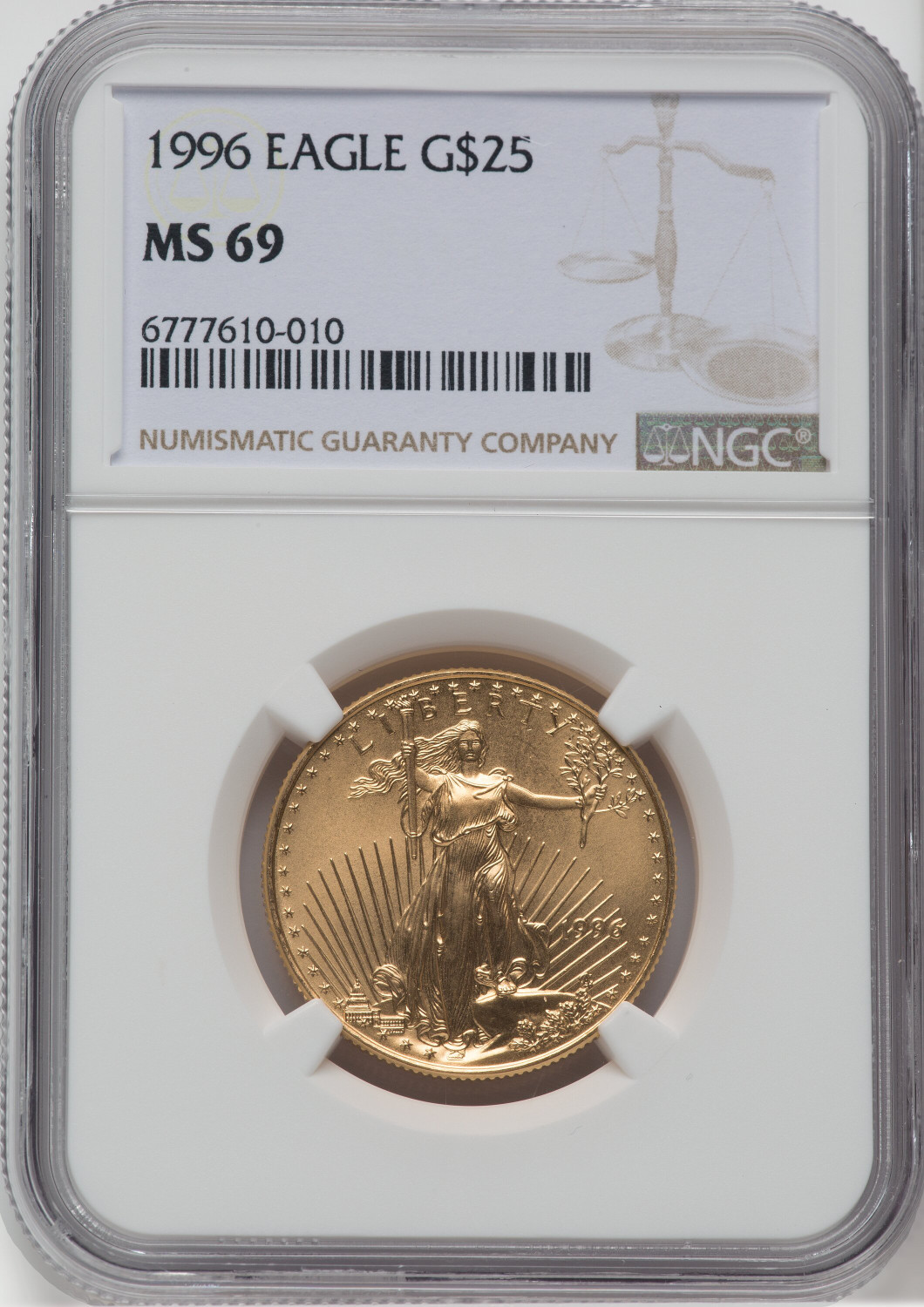1996 G$25 Half-Ounce Gold Eagle NGC MS69 - LCR Coin