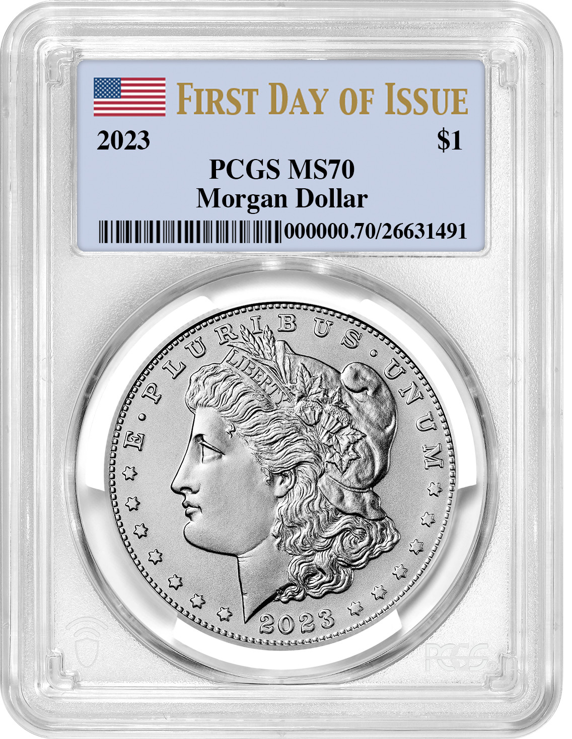 2023 Morgan Silver Dollar First Day of Issue PCGS MS70 | LCR Coin