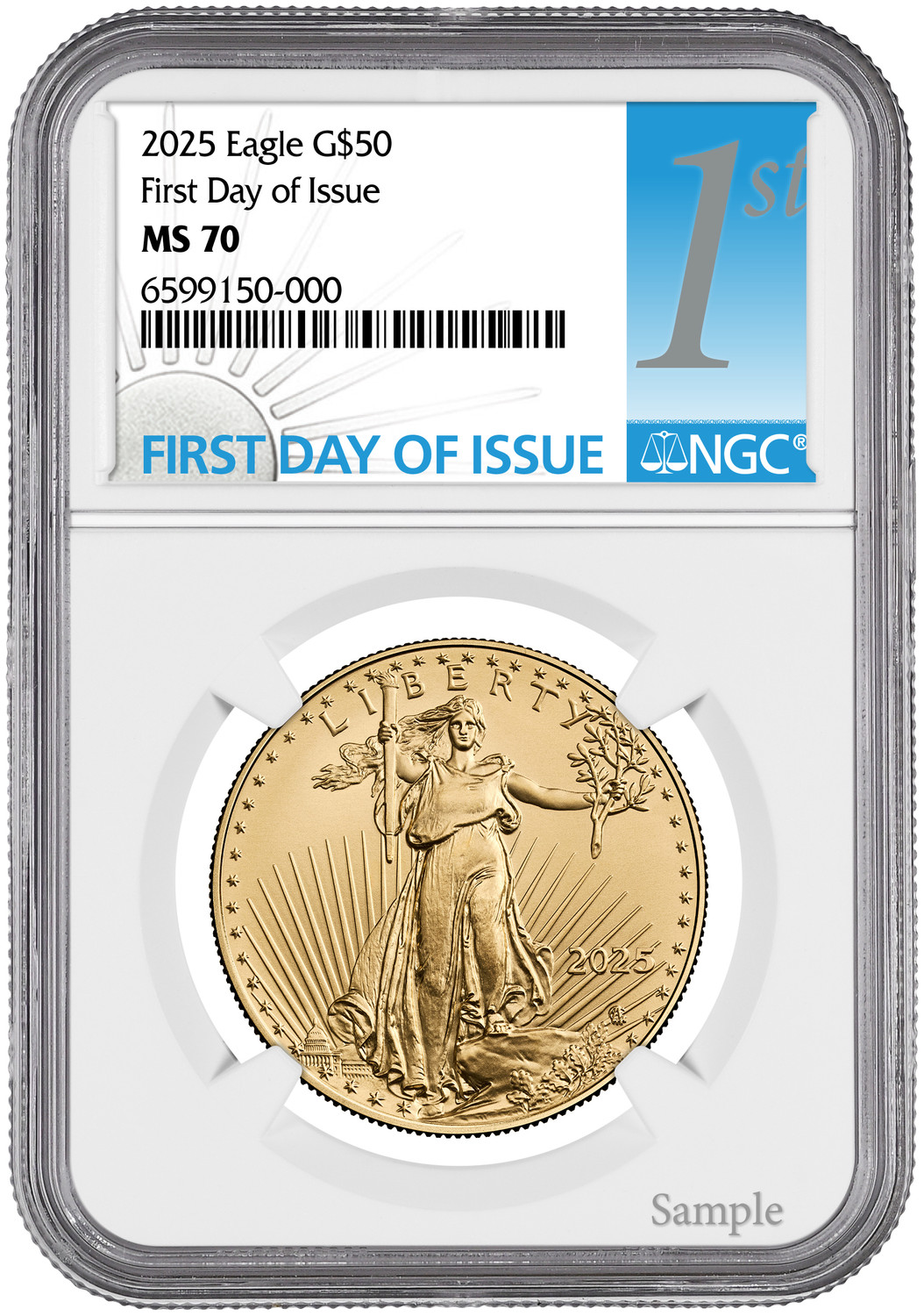 2025 1 oz American Gold Eagle First Day of Issue NGC MS70 | LCR Coin