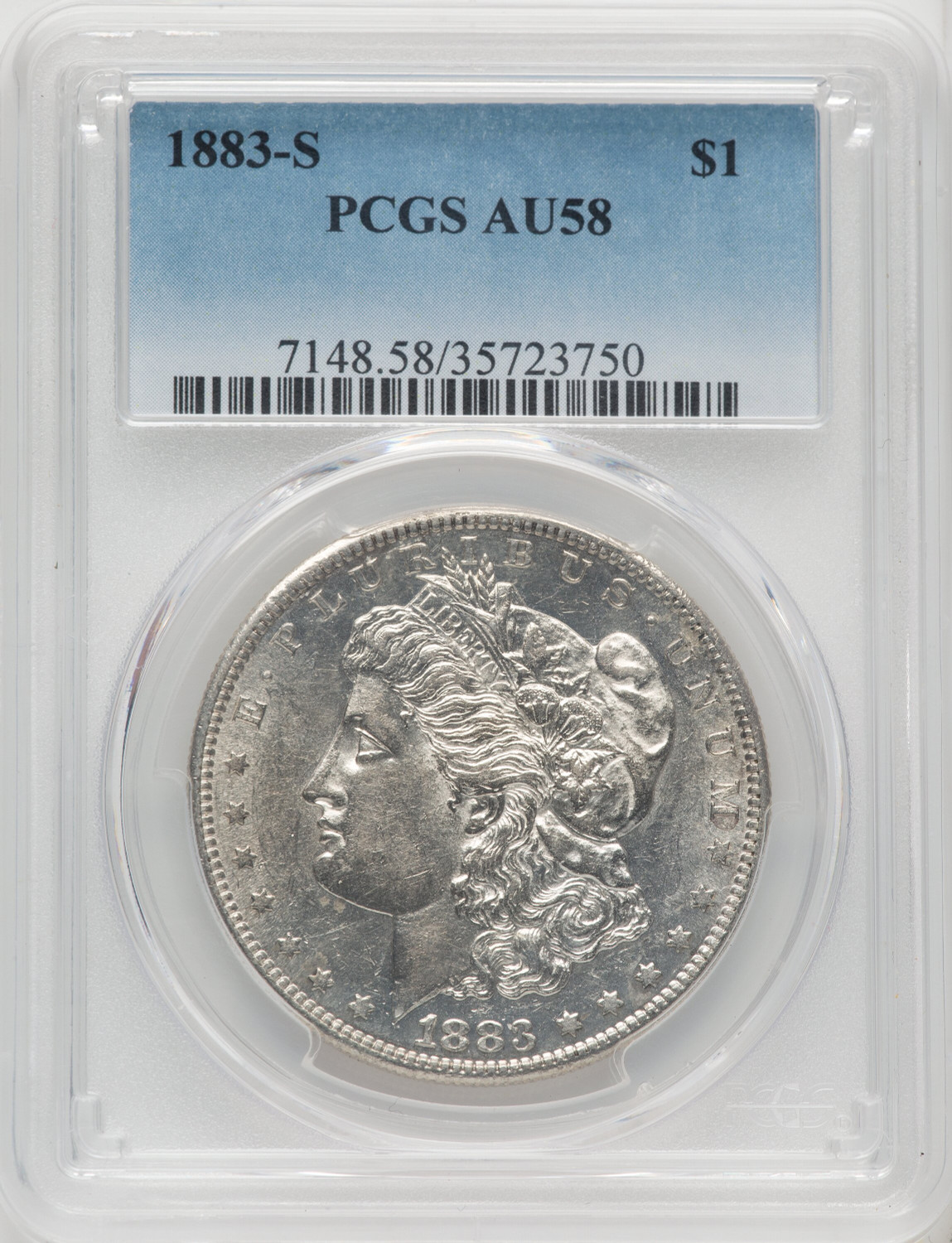 1883 モーガン シルバー ダラー 1 ドル コイン PCGS AU ディテール