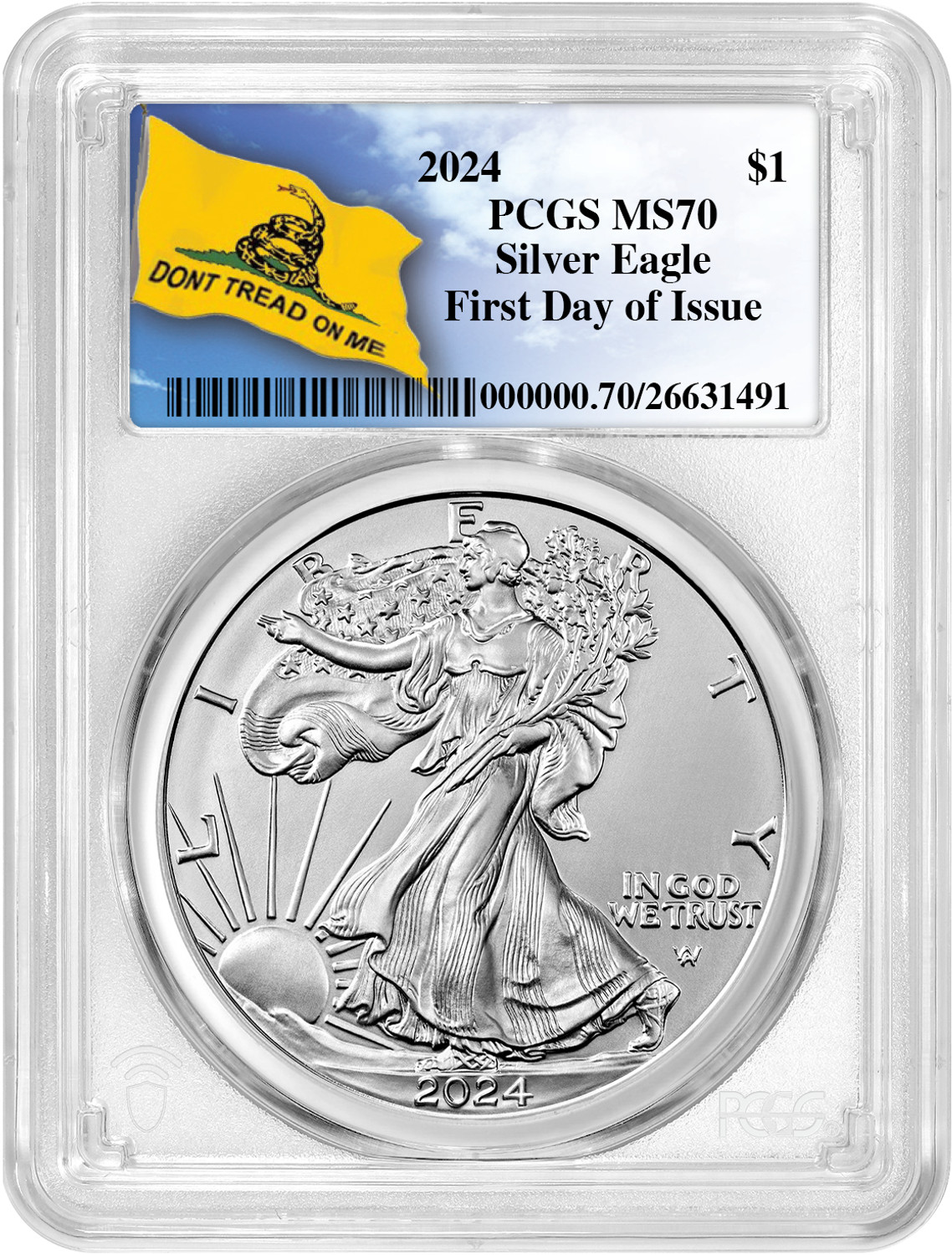 2024 American Silver Eagle PCGS MS70 LCR Coin