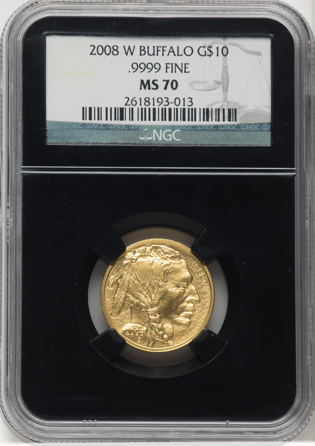 2008-W $10 Quarter-Ounce Gold Buffalo NGC MS70 (769433011) - LCR Coin