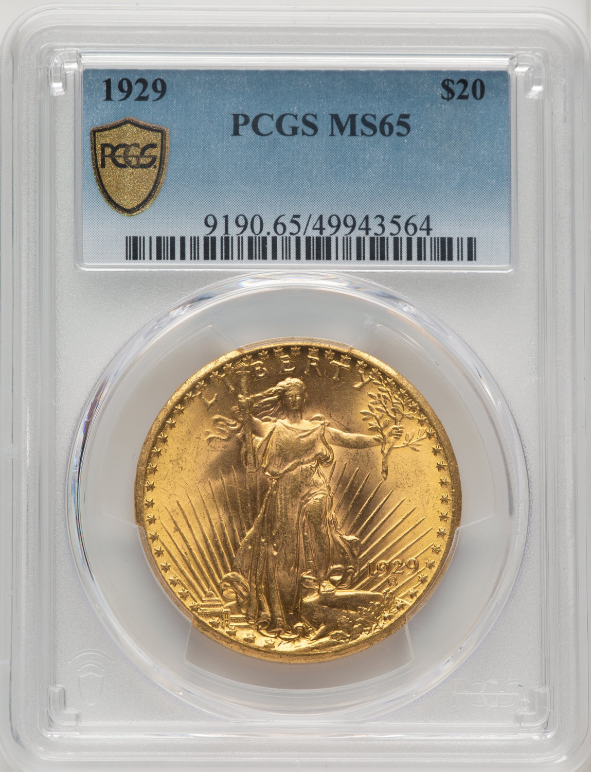 1929 $20 Saint-Gaudens Double Eagle PCGS MS65 - LCR Coin