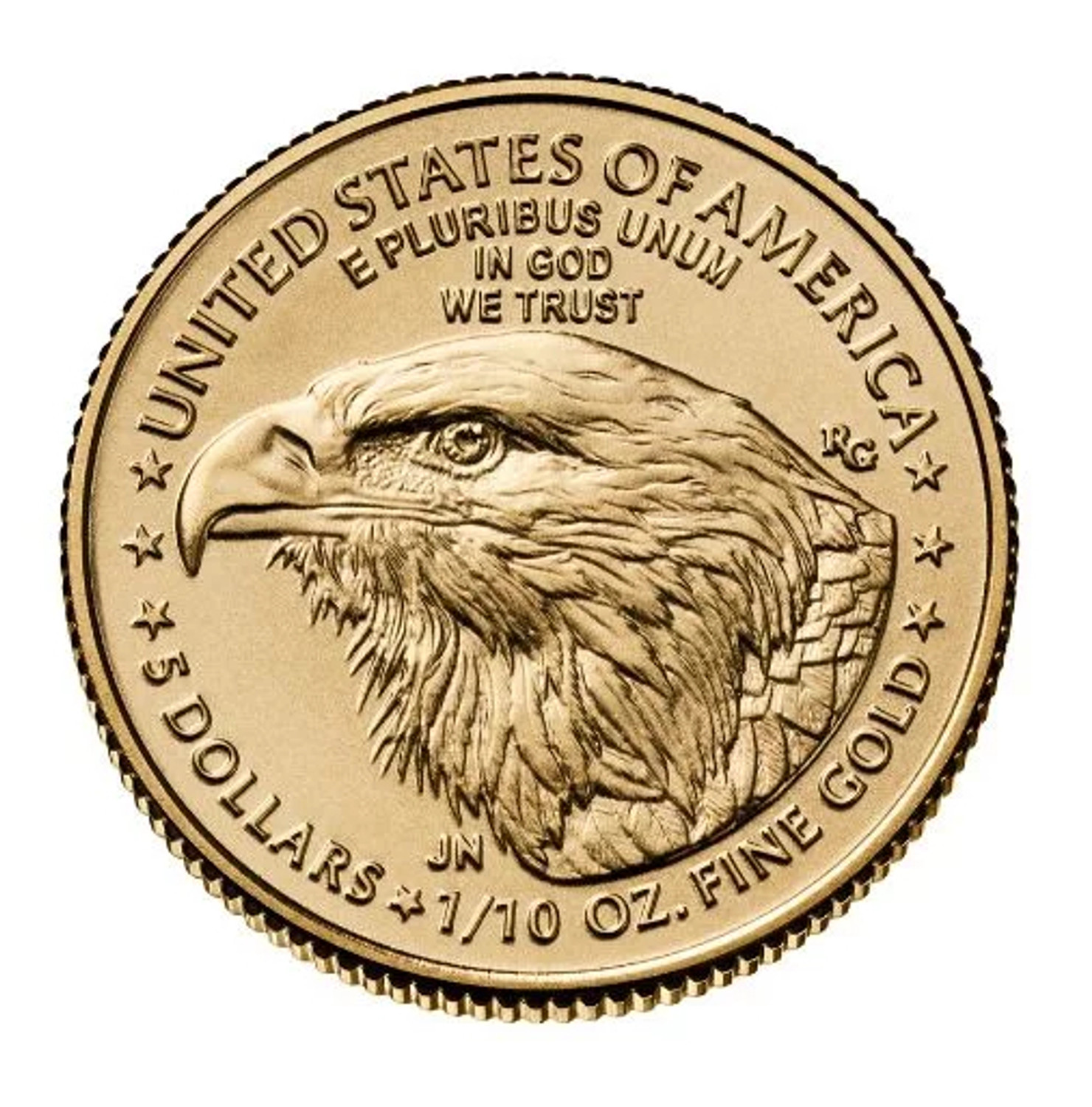 2025 1/10 oz American Gold Eagle Coin BU. Second image.