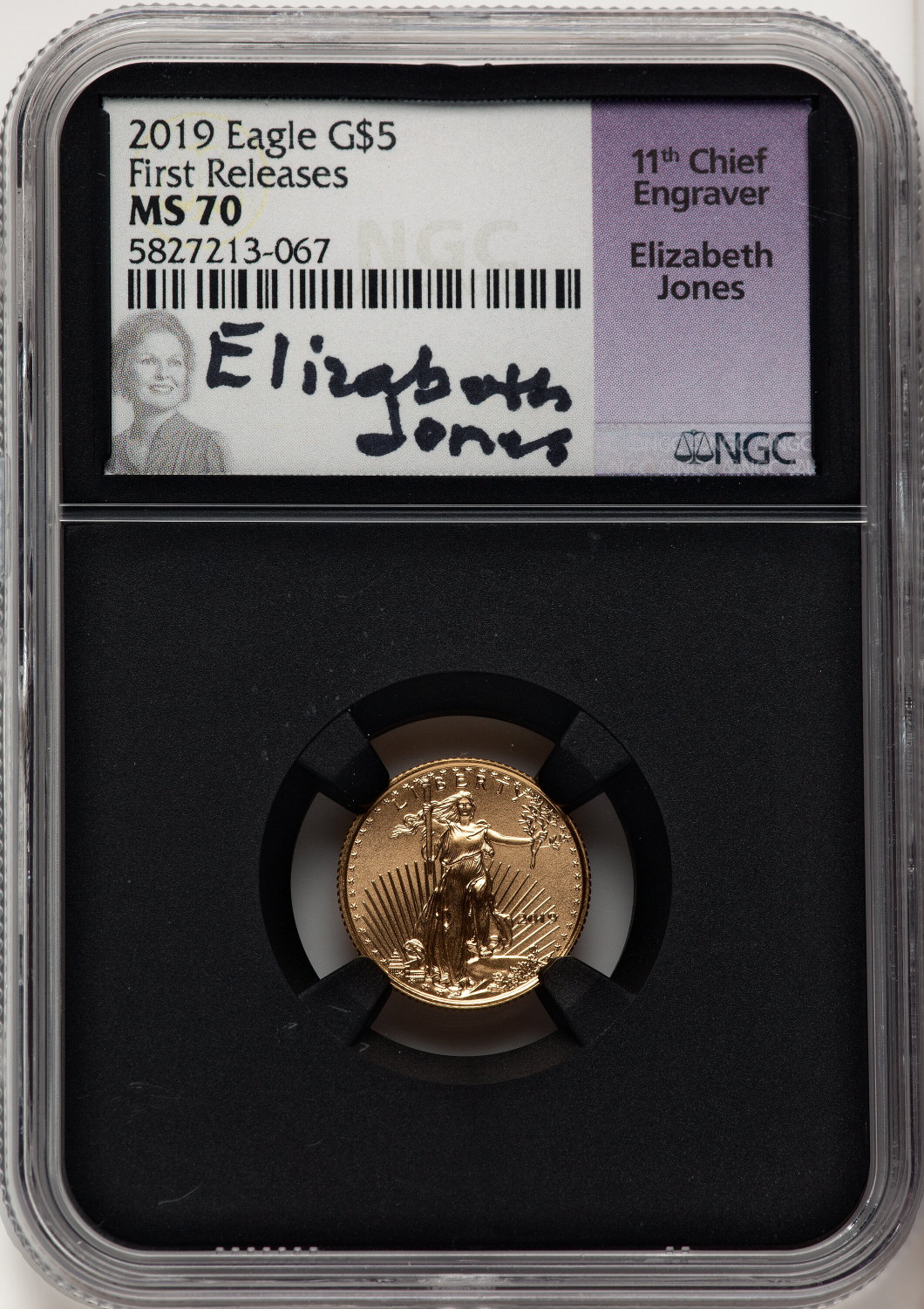 2019 $5 Gold Eagle First Strike NGC MS70 Jones | LCR Coin