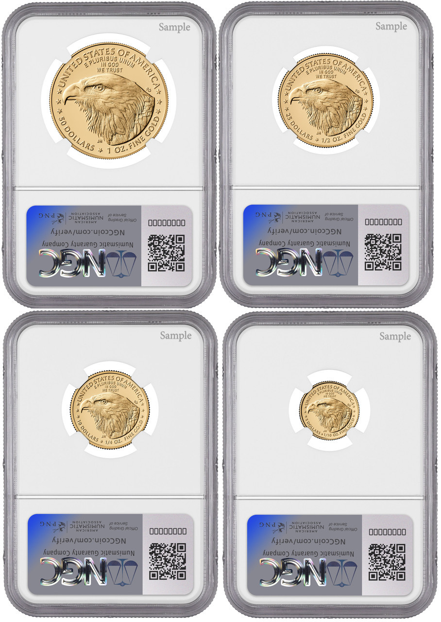 2025 W Proof Gold Eagle 4-Coin Set FDI NGC PF70 | LCR Coin