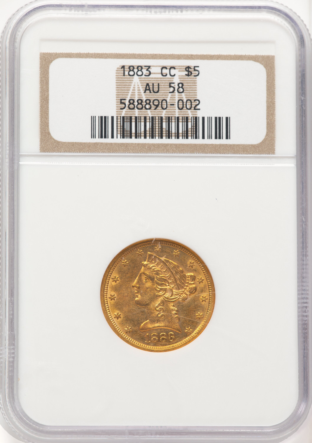 1883-CC $5 Liberty Half Eagle NGC AU58 (776052014) - LCR Coin