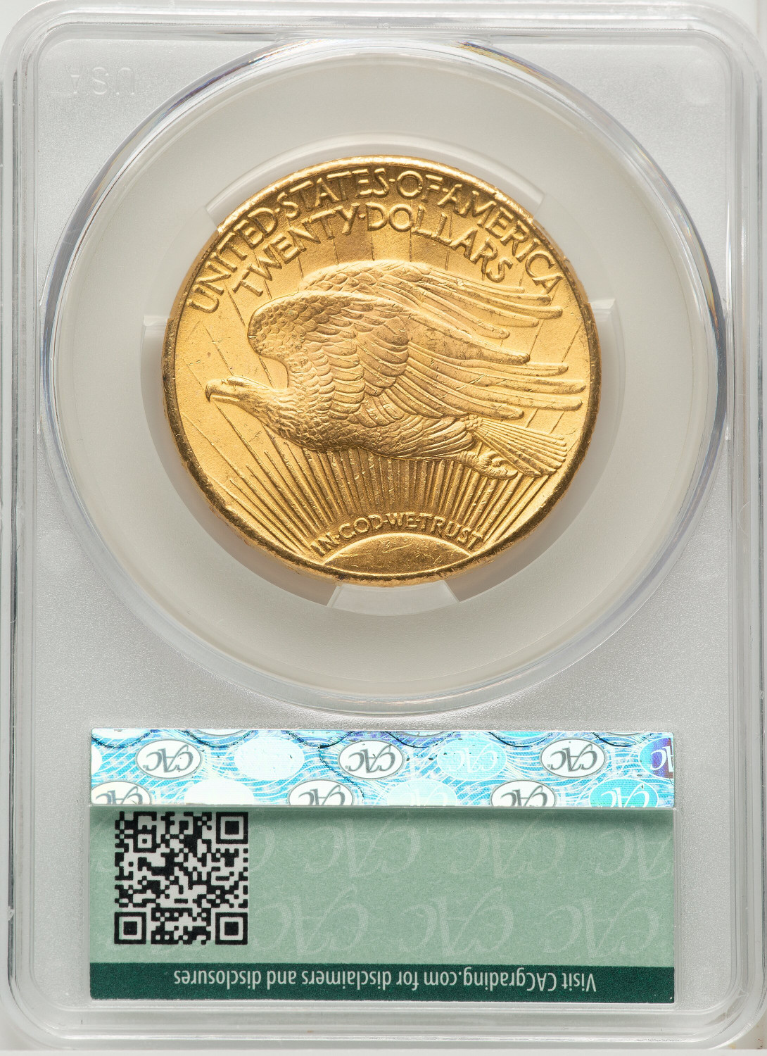 1927 $20 Saint-Gaudens Double Eagle CACG MS63. Second Image