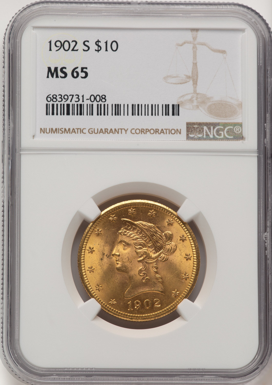 1902-S $10 Liberty Eagle NGC MS65 - LCR Coin