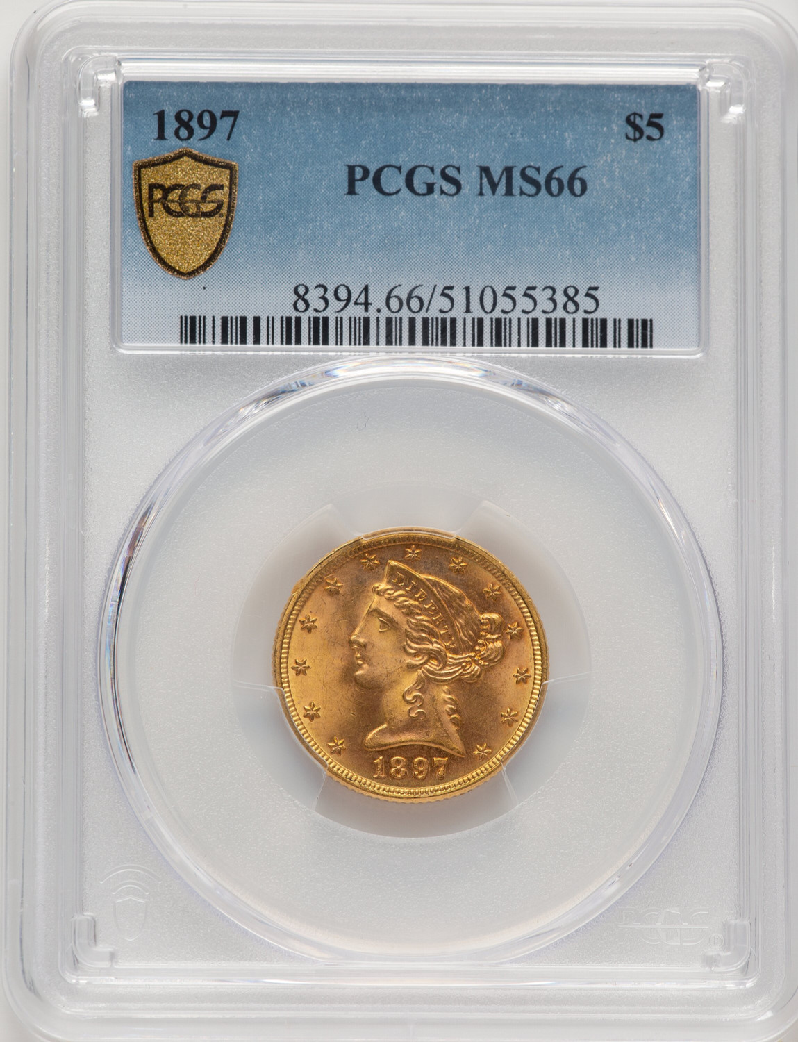 1897 $5 Liberty Half Eagle PCGS MS66 (772949002)