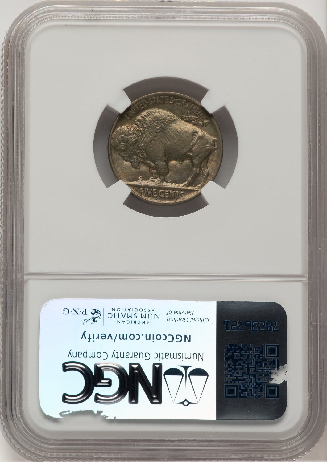 1913-S Type Two Buffalo Nickel NGC MS65. Second image.
