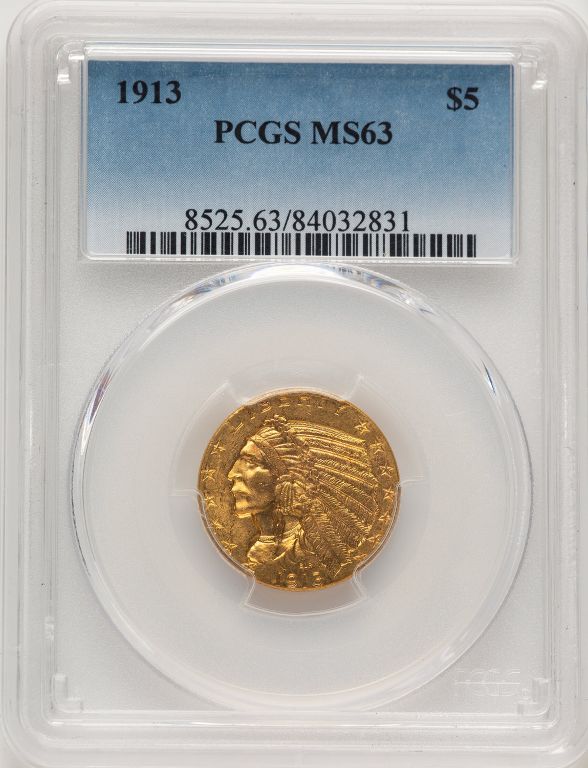 1913 $5 Indian Half Eagle PCGS MS63 (778449022)