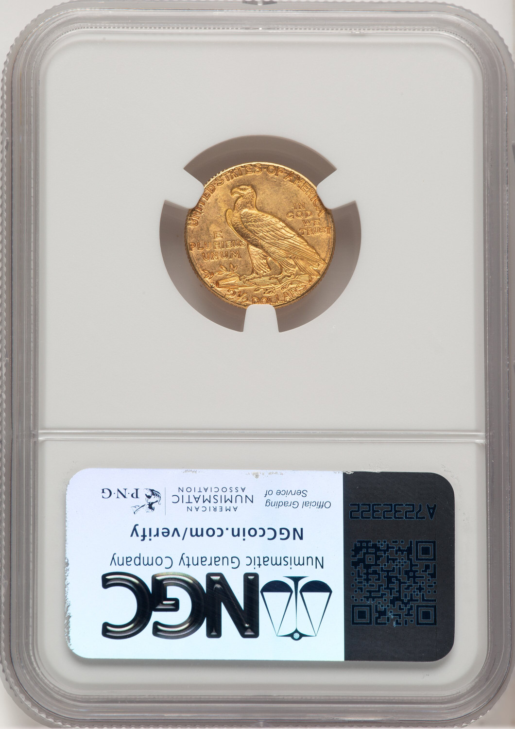 1914-D $2.50 Indian Quarter Eagle NGC MS62 (777102004). Second Image