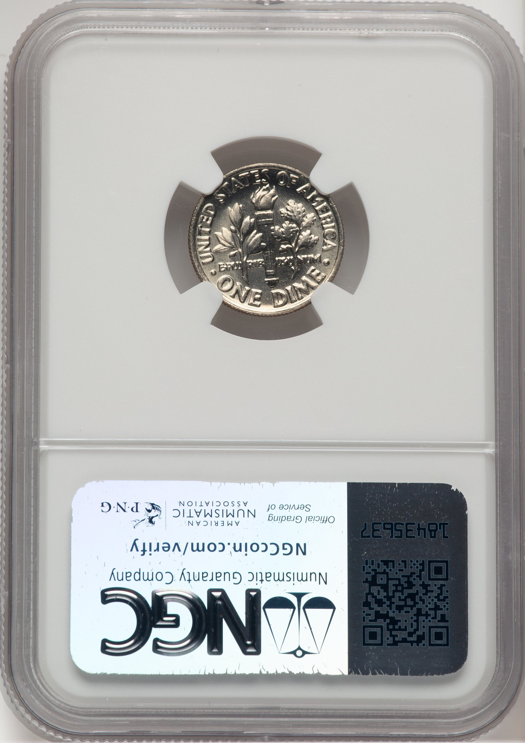 1982 10C NO P Roosevelt Dime NGC MS67+. Second image.