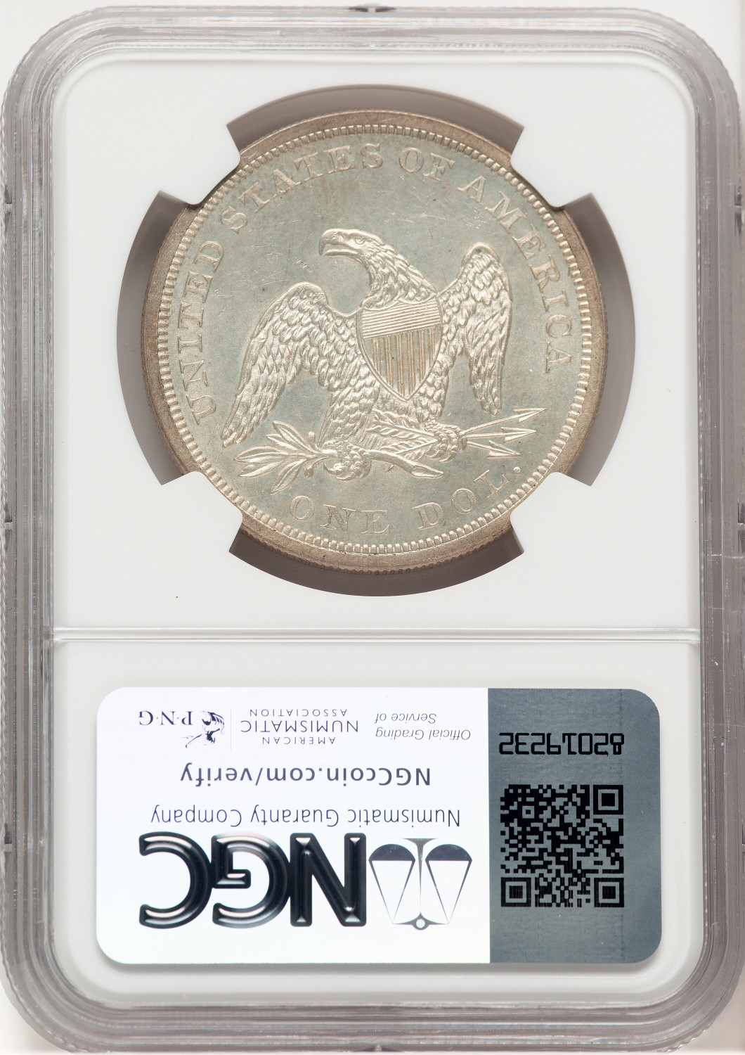 1862 Seated Dollar NGC MS62 - LCR Coin