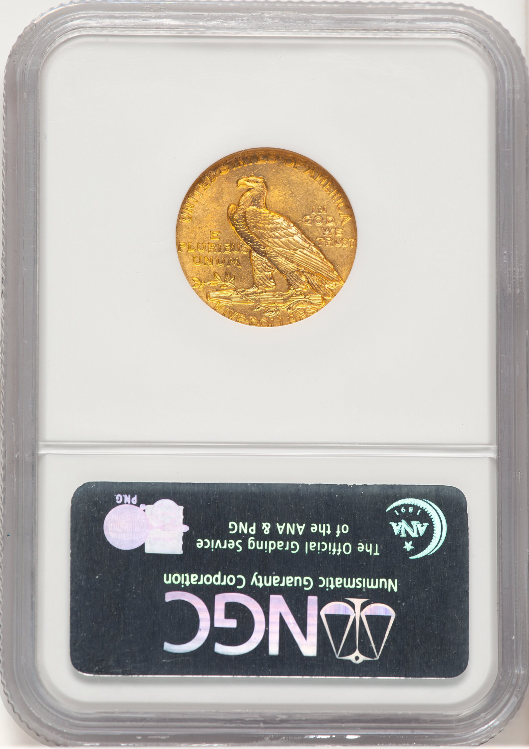 1915 $5 Indian Half Eagle NGC MS62 (779143034). Second Image
