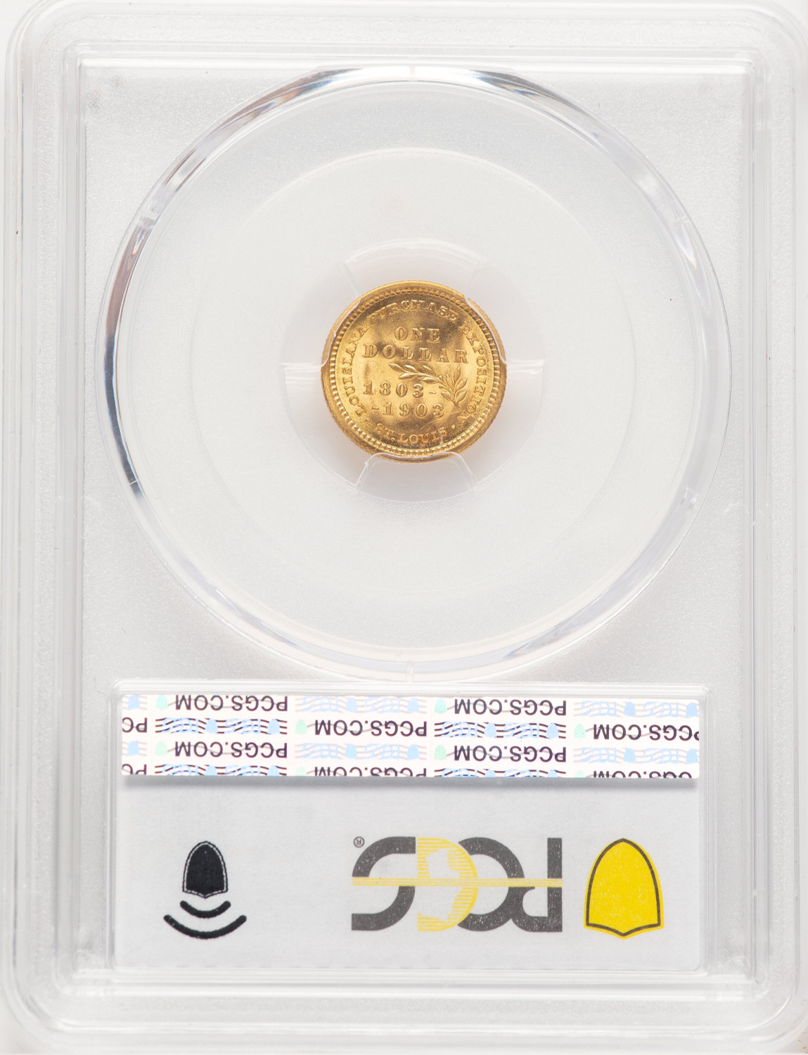 1903 G$1 JEFF Blue Gradient Commemorative Gold PCGS MS67. Second image.