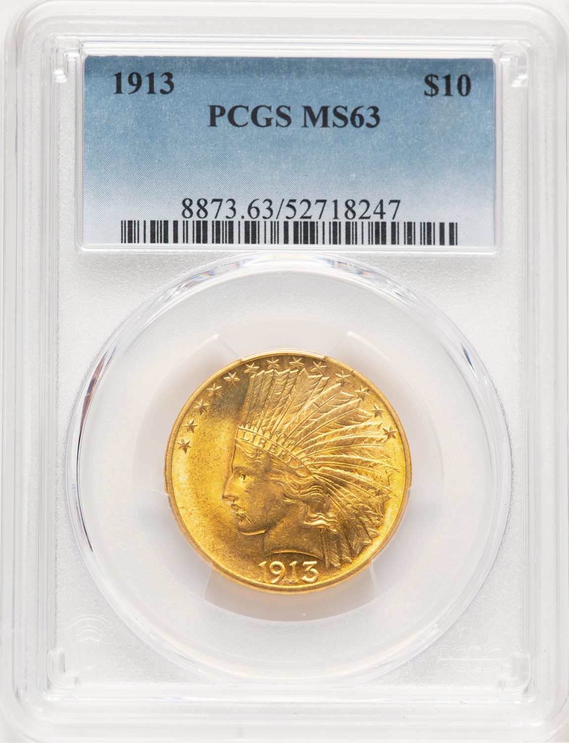 1913 $10 Indian Eagle PCGS MS63 (778883008)