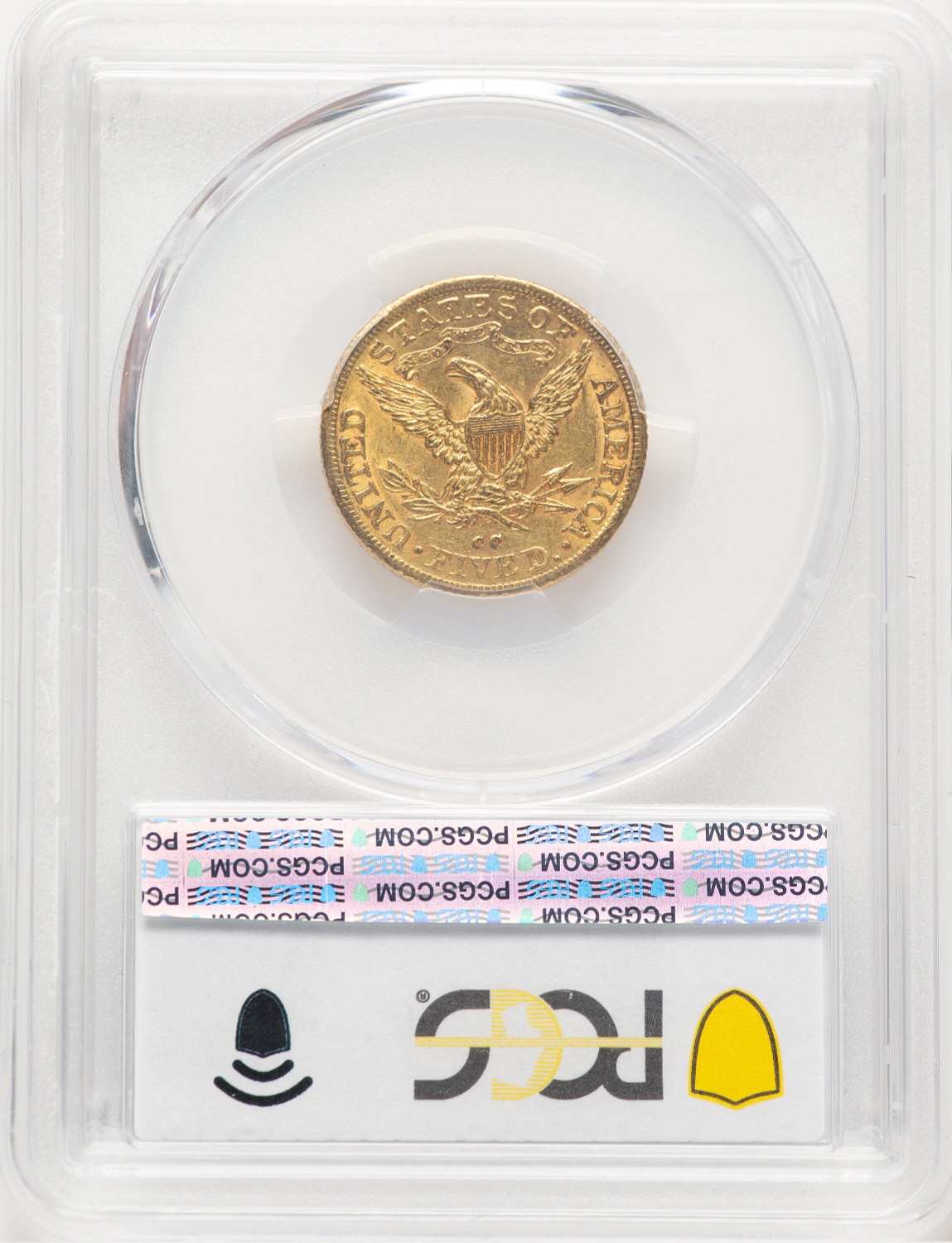 1892-CC $5 Liberty Half Eagle PCGS MS62 (779159001). Second Image