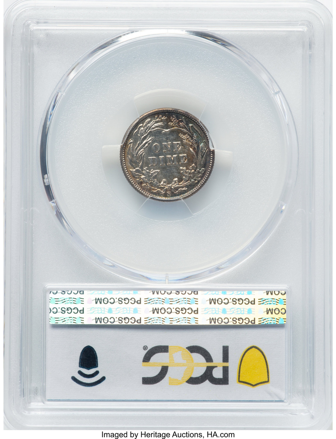 1909-S 10C Barber Dime PCGS AU58. Second Image