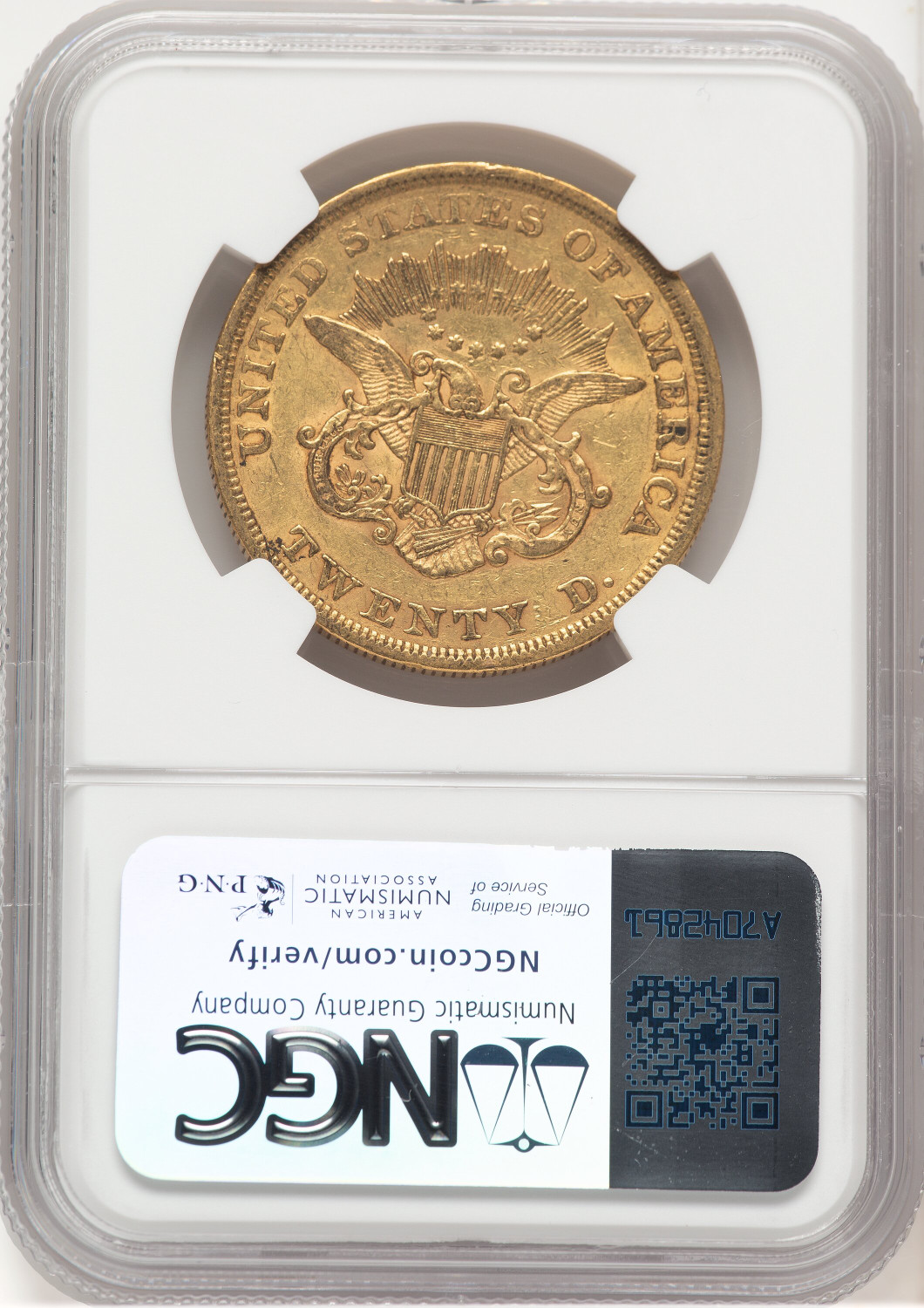 1851 $20 Liberty Double Eagle NGC AU53 (177372001). Second Image