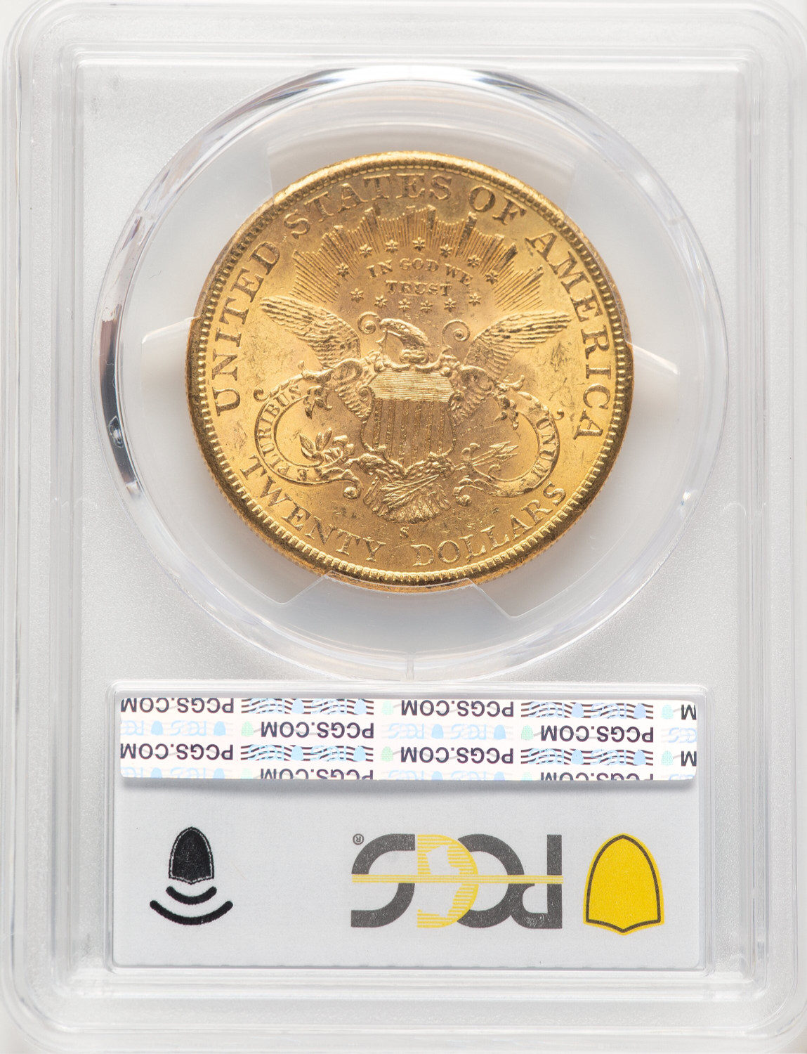 1898-S $20 Blue Gradient Liberty Double Eagle PCGS MS62+. Second image.