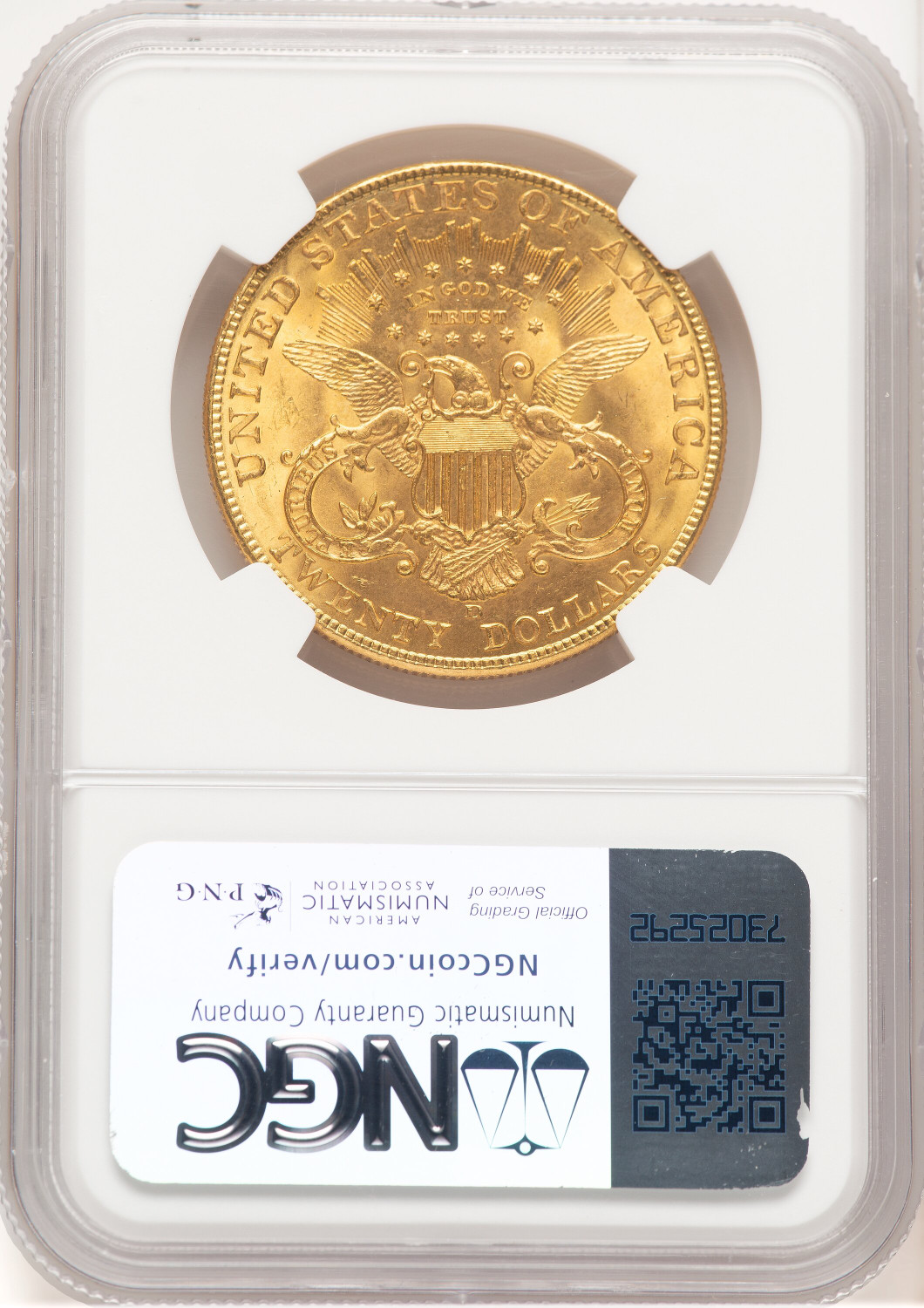 1907-D $20 Liberty Double Eagle NGC MS64+ (777426002). Second Image