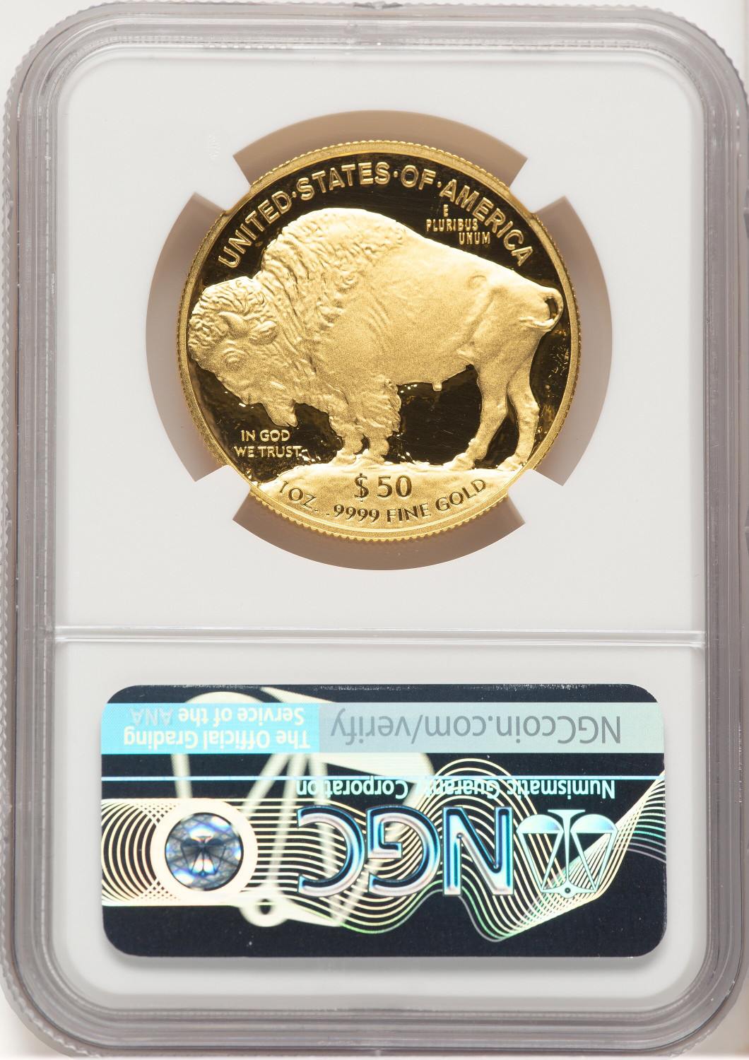 2019-W $50 One-Ounce American Buffalo .9999 Fine Gold Anna Cabral NGC PF70. Second Image