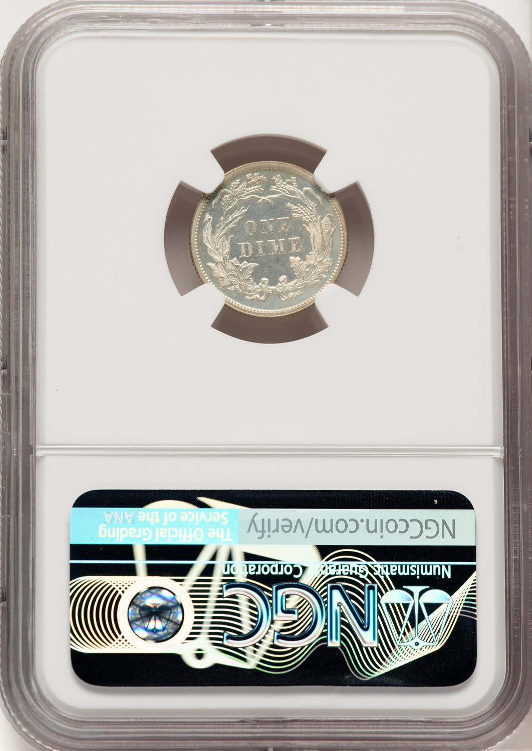 1890 10C CA Proof Seated Dime NGC PR65. Second Image