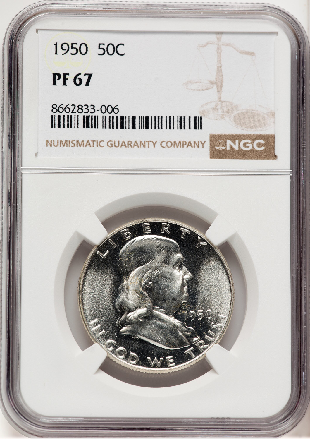 1950 50C Proof Franklin Half Dollar NGC PR67 (775996055)