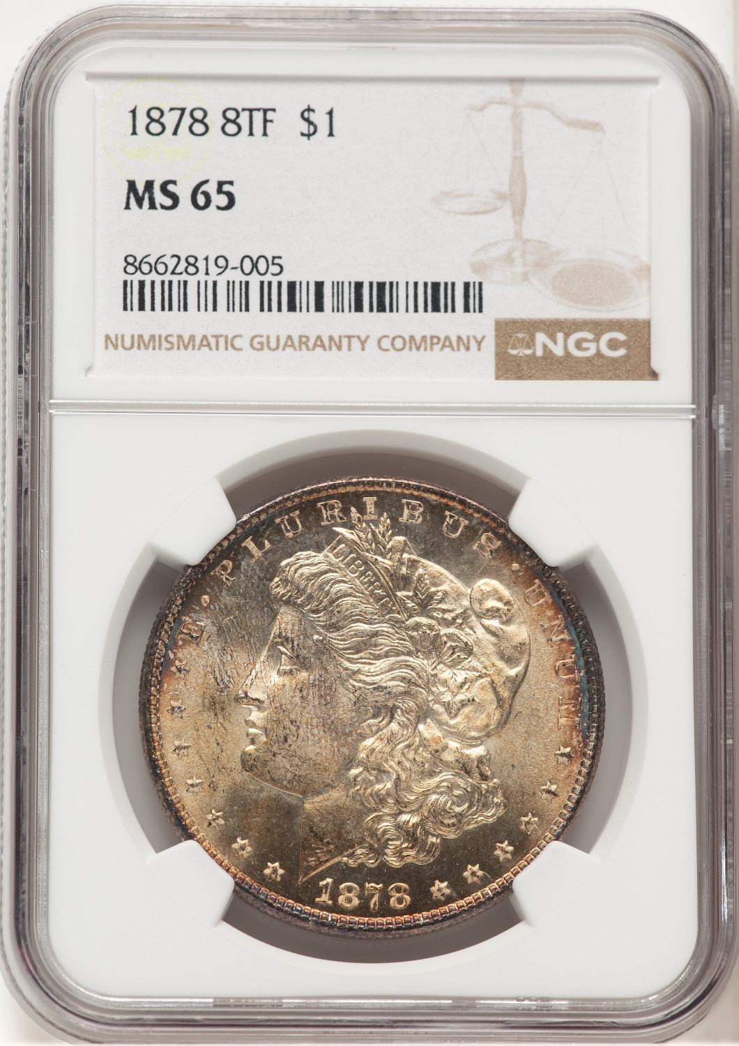 1878 8TF Morgan Dollar NGC MS65 (778970010)