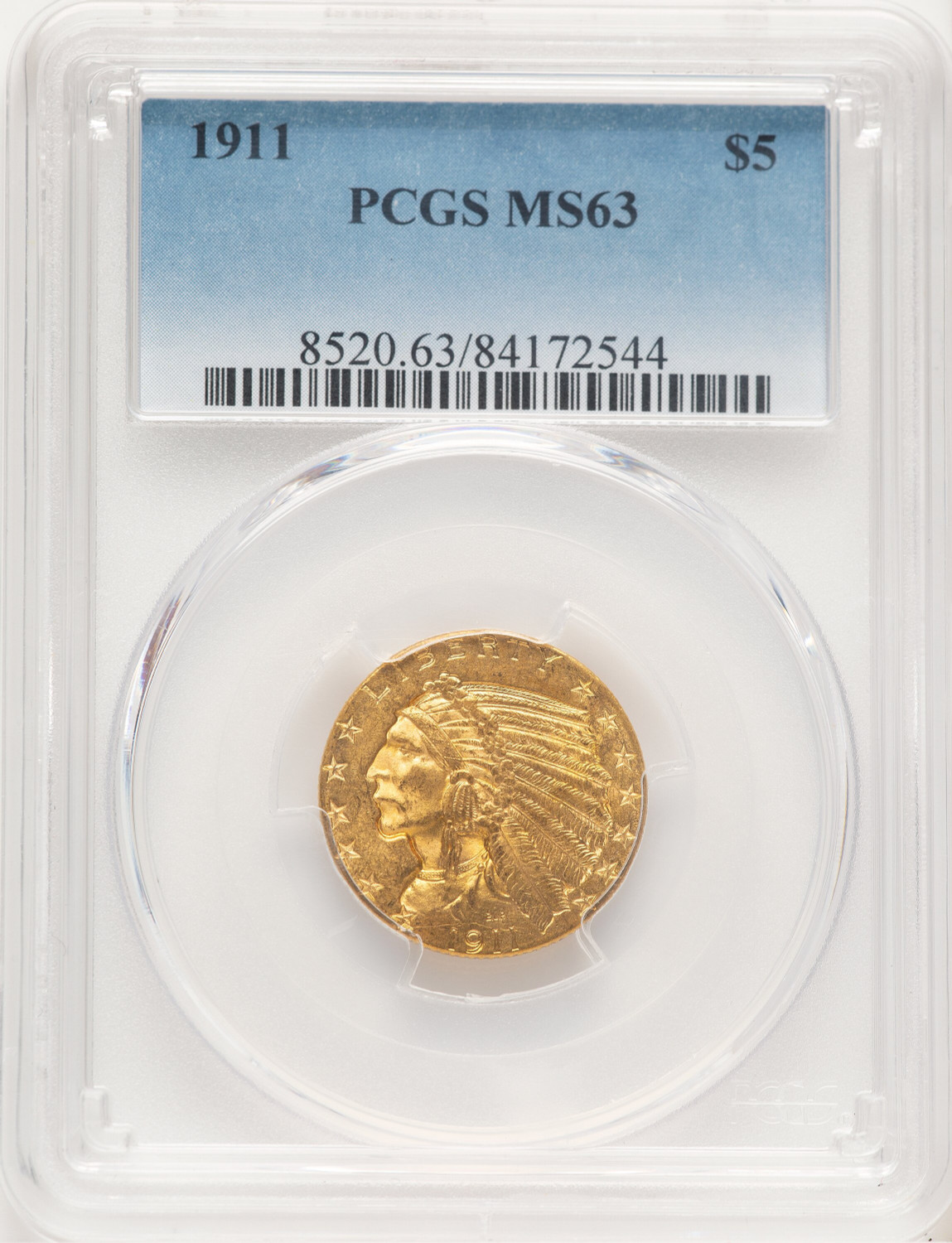 1911 $5 Indian Half Eagle PCGS MS63 (779276029)