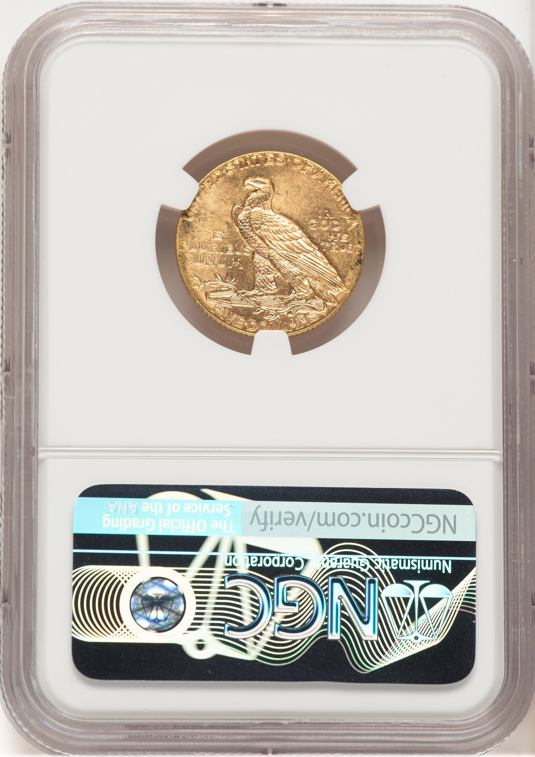 1909 $5 Indian Half Eagle NGC MS64 (778978003). Second Image