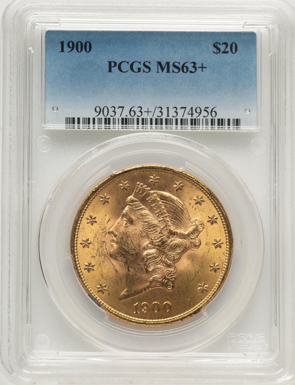 1900 $20 Liberty Double Eagle PCGS MS63+