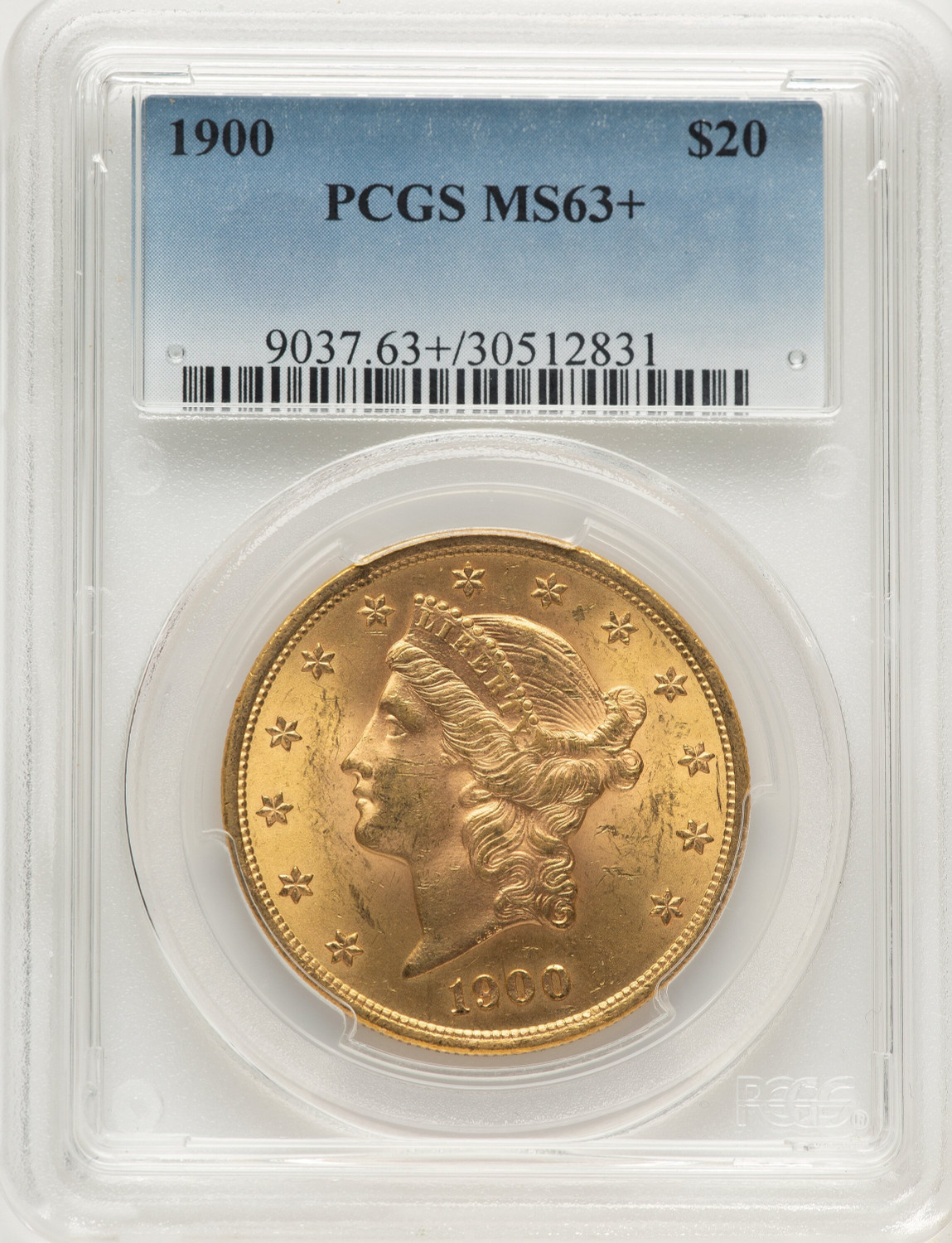 1900 $20 Liberty Double Eagle PCGS MS63+ (776498005)