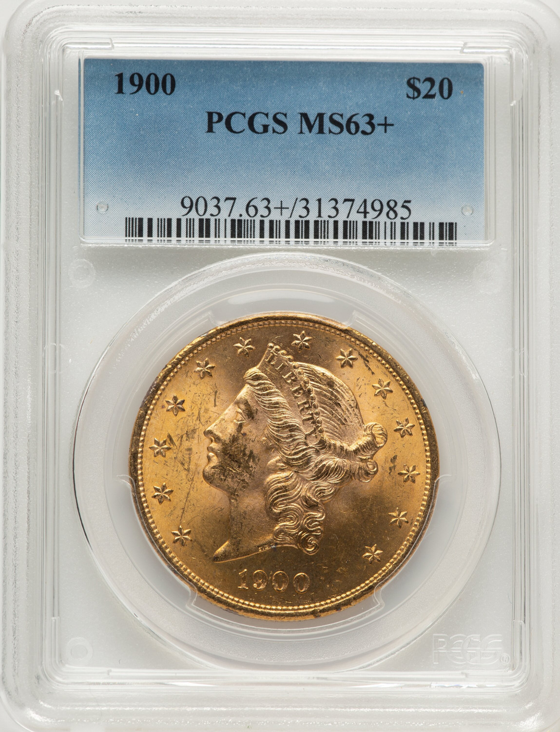 1900 $20 Liberty Double Eagle PCGS MS63+ (776498011)