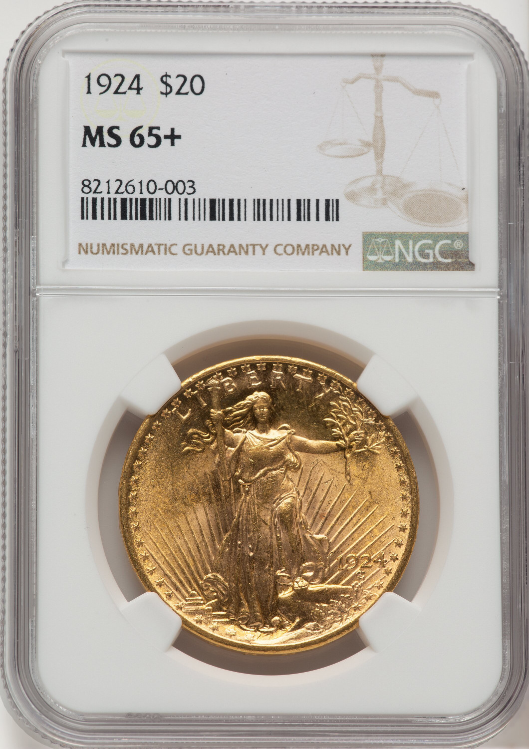 1924 $20 Saint Saint-Gaudens Double Eagle NGC MS65+ (776592027)
