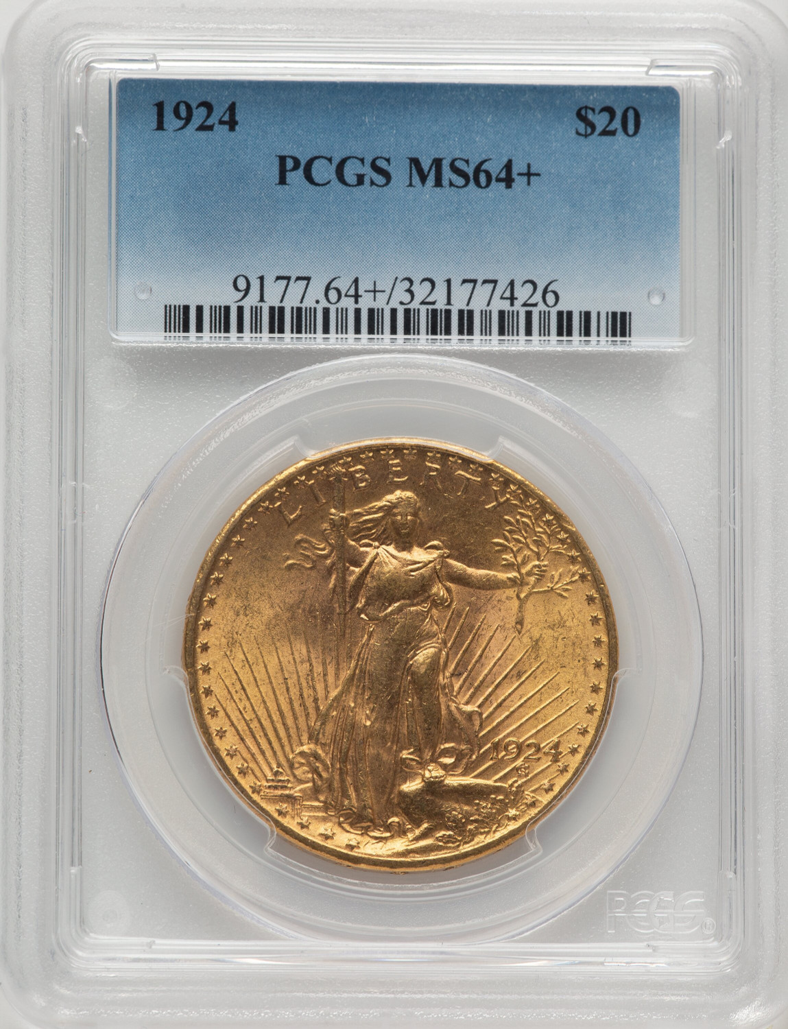 1924 $20 Saint Saint-Gaudens Double Eagle PCGS MS64+ (777003005)