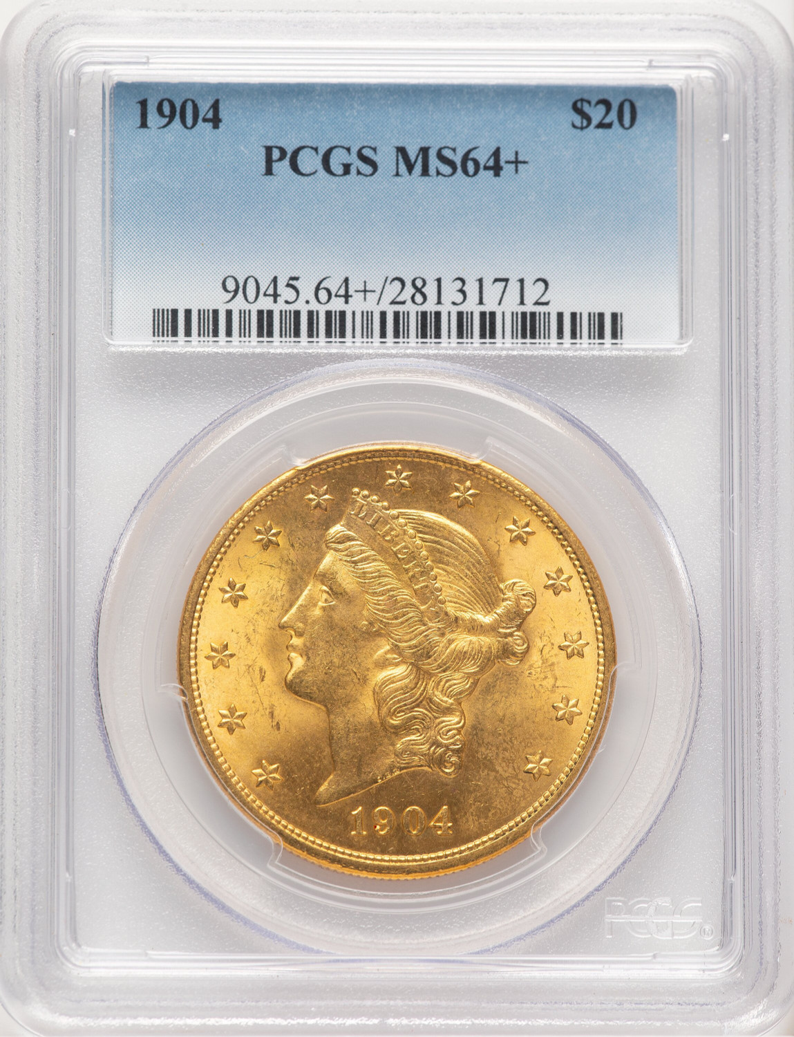 1904 $20 Liberty Liberty Double Eagle PCGS MS64+