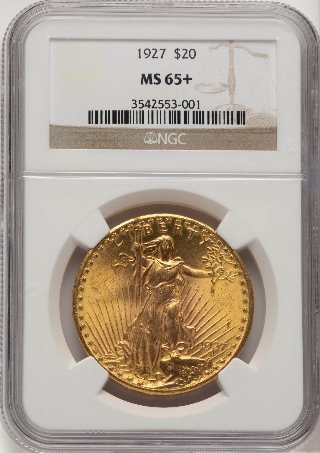 1927 $20 Saint-Gaudens Double Eagle NGC MS65+ (520918035)
