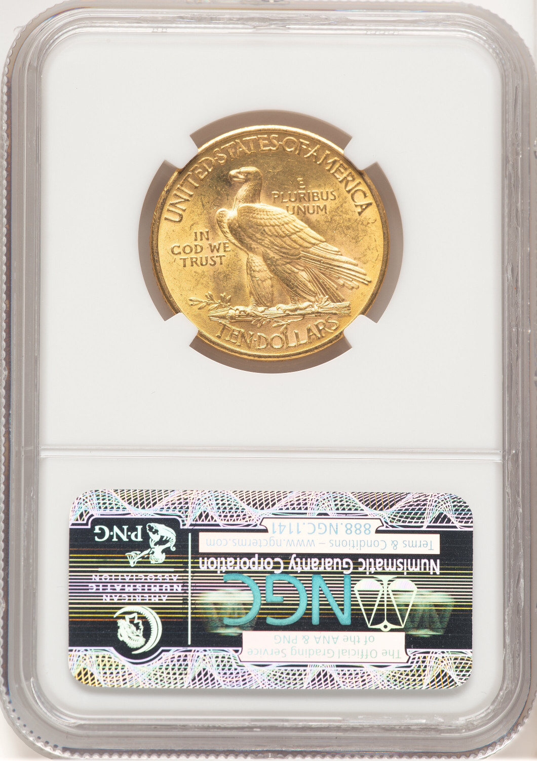 1926 $10 Indian Eagle NGC MS63+. Second Image
