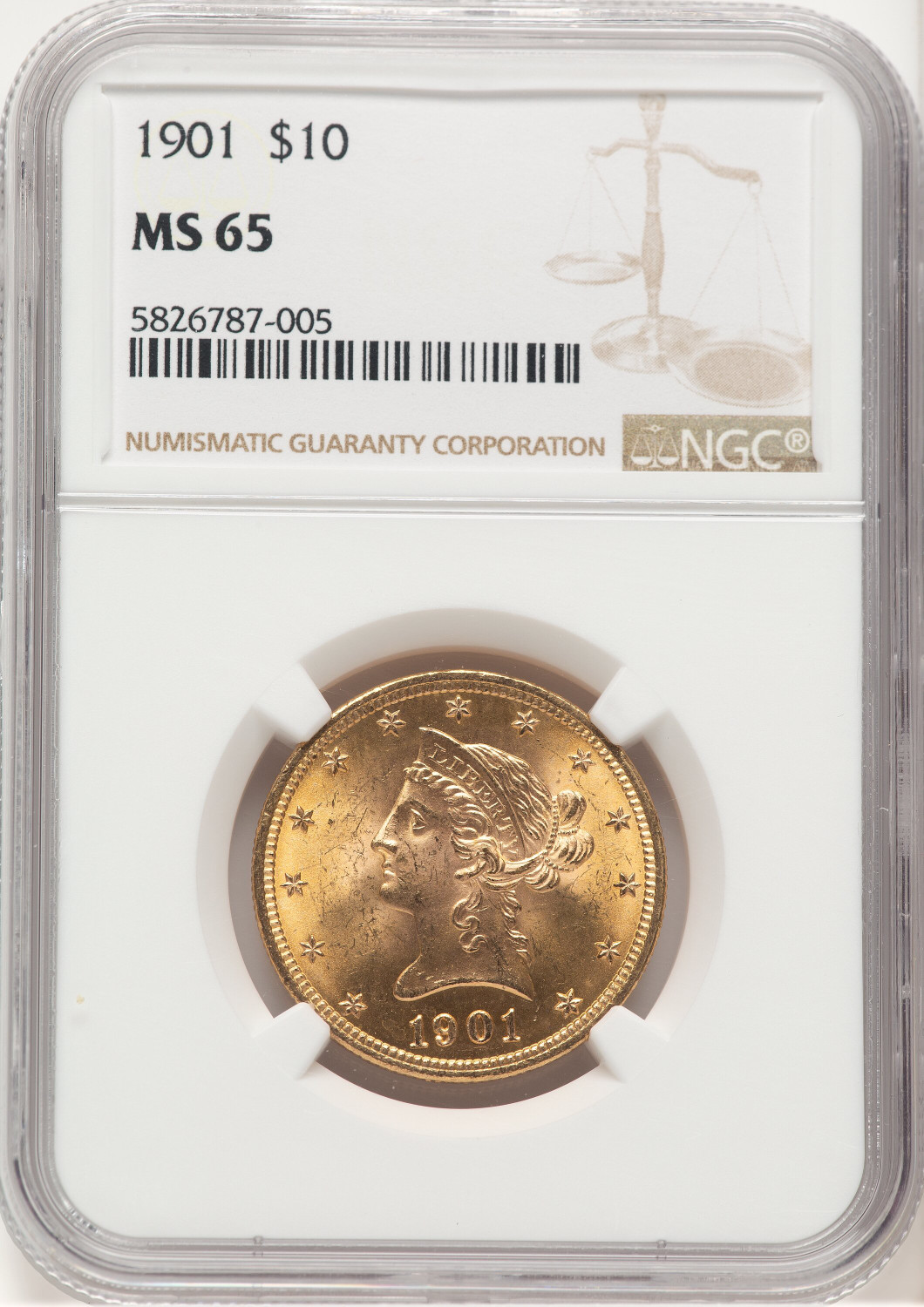 1901 $10 Liberty Eagle NGC MS65 (777999078)