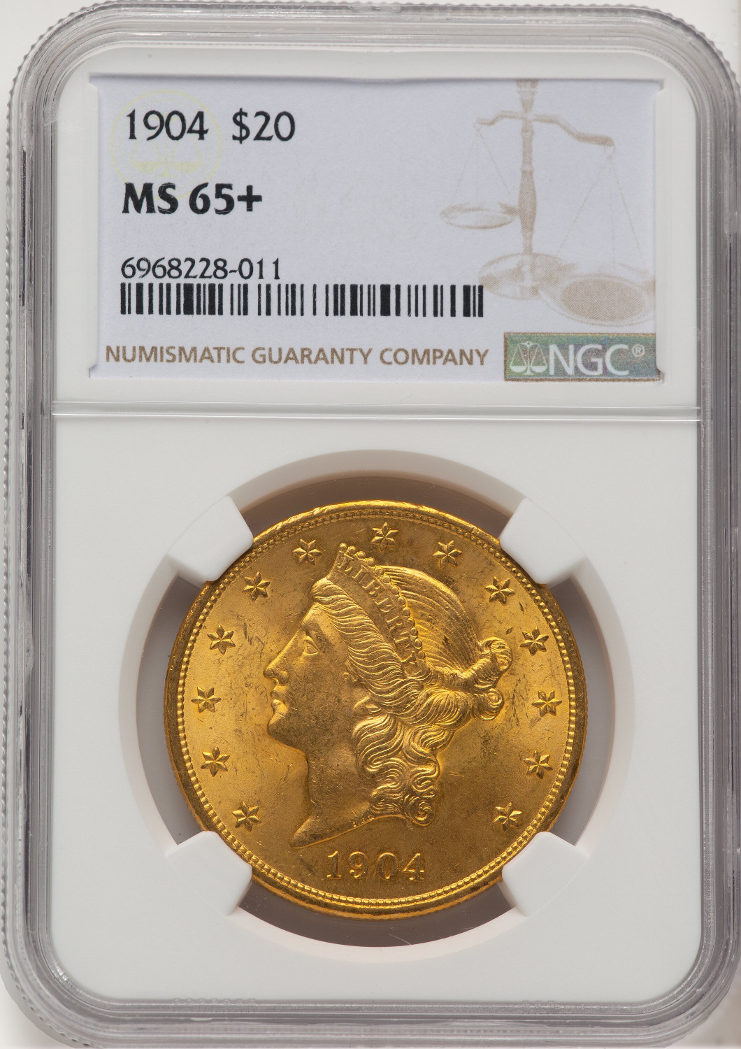 1904 $20 Liberty Liberty Double Eagle NGC MS65+ (778184001)