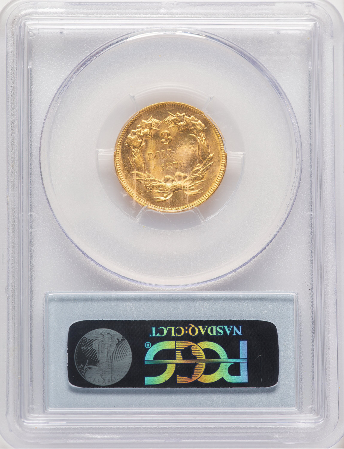 1878 $3 Three Dollar Gold Pieces PCGS MS63 (778240001). Second Image