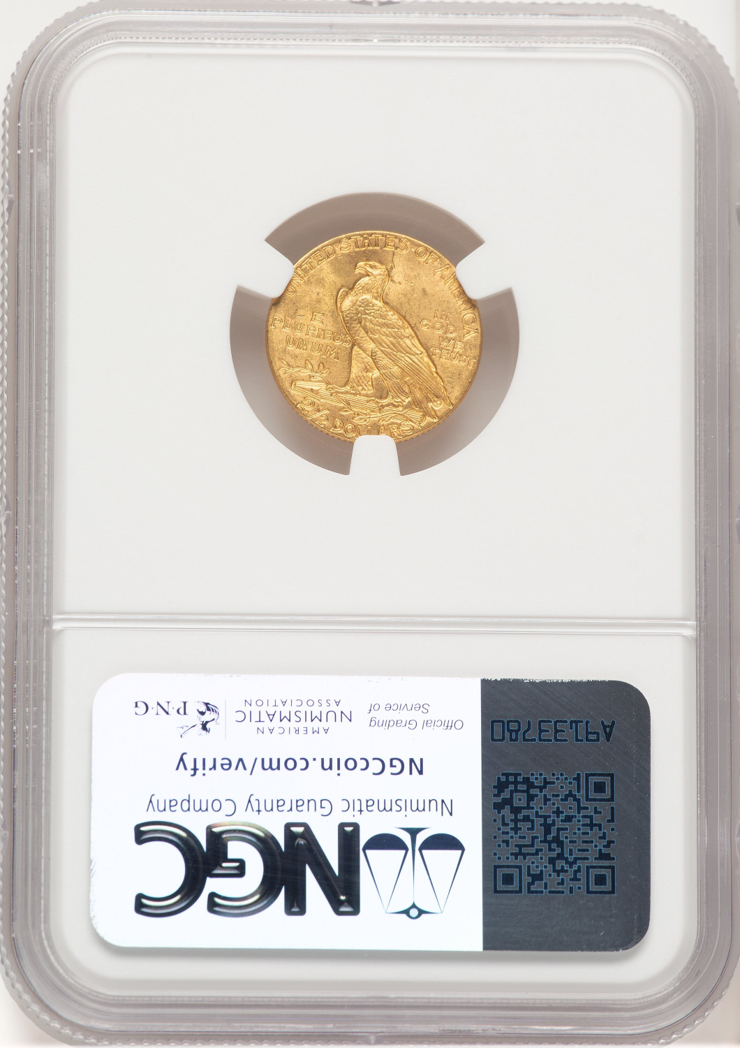 1926 $2.50 Indian Quarter Eagle NGC MS64+. Second Image