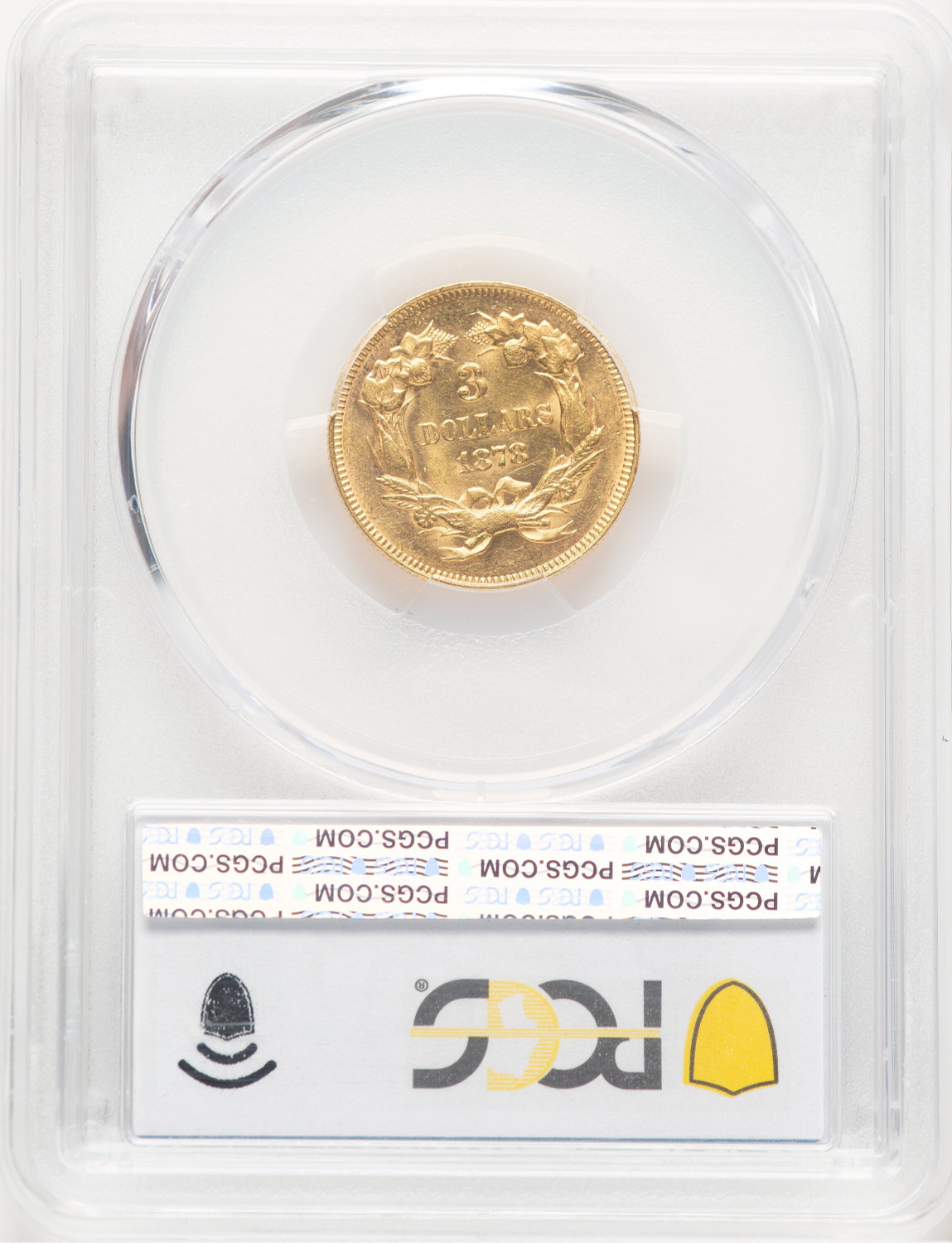 1878 $3 Three Dollar Gold Pieces PCGS MS62 (779570002). Second Image