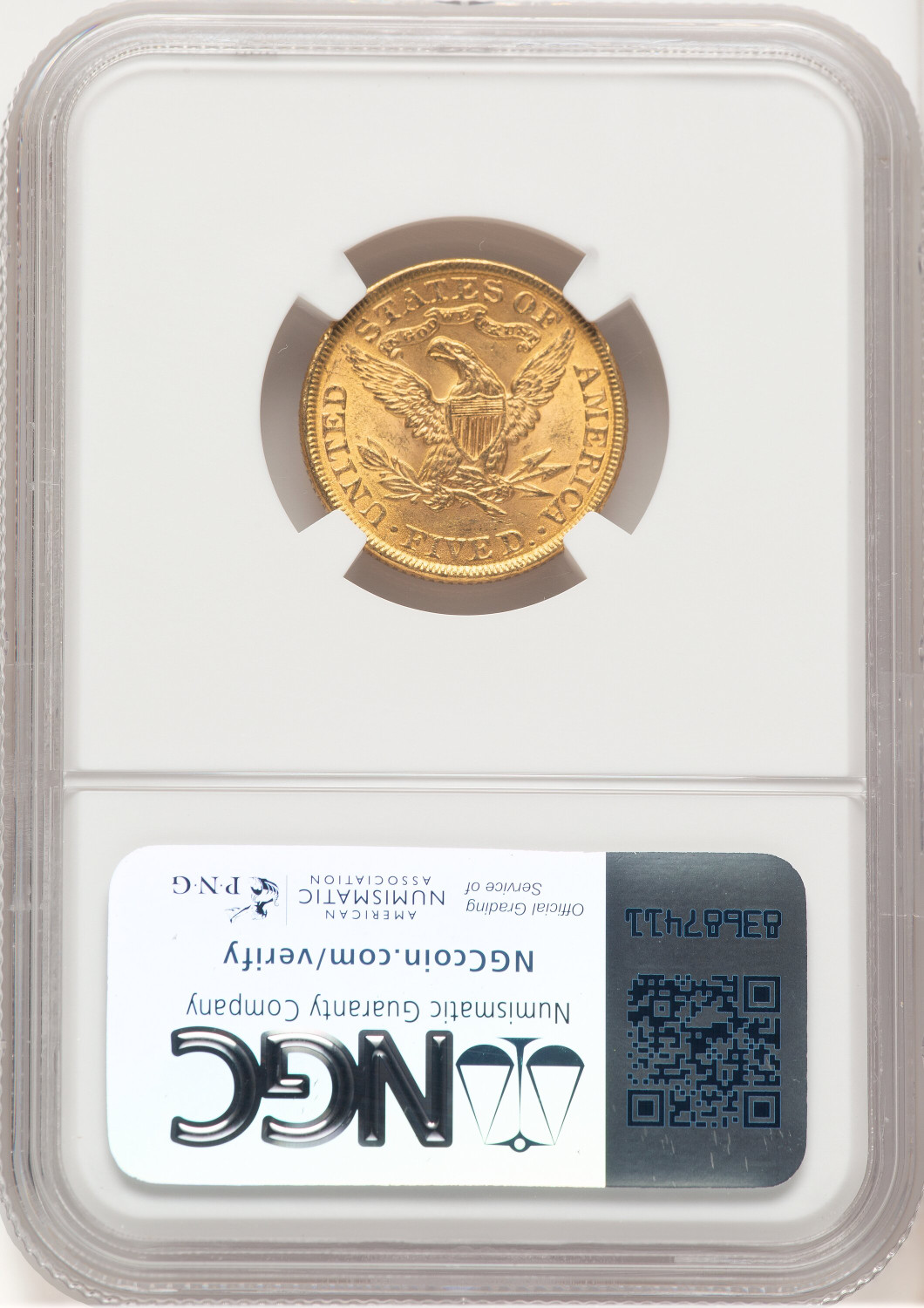 1899 $5 Liberty Half Eagle NGC MS65 (779570005). Second Image